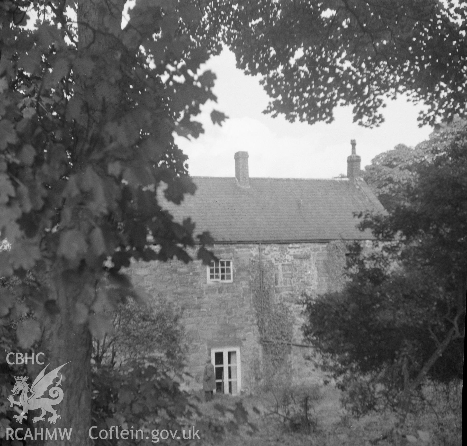 Digital copy of a black and white nitrate negative showing exterior view of Llyseurgain, Northop.