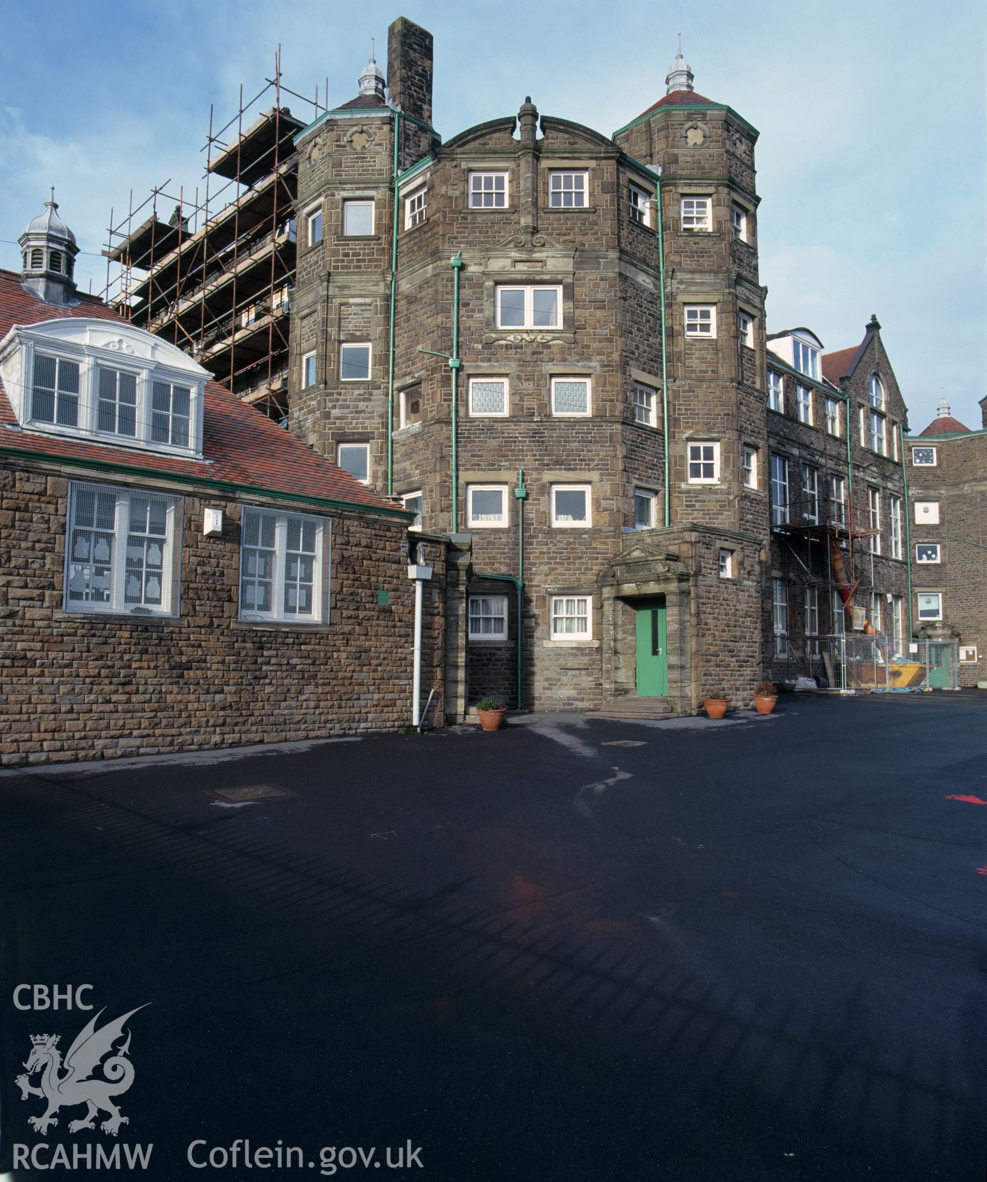 Digital copy of a colour negative showing Manselton Primary School, Swansea.