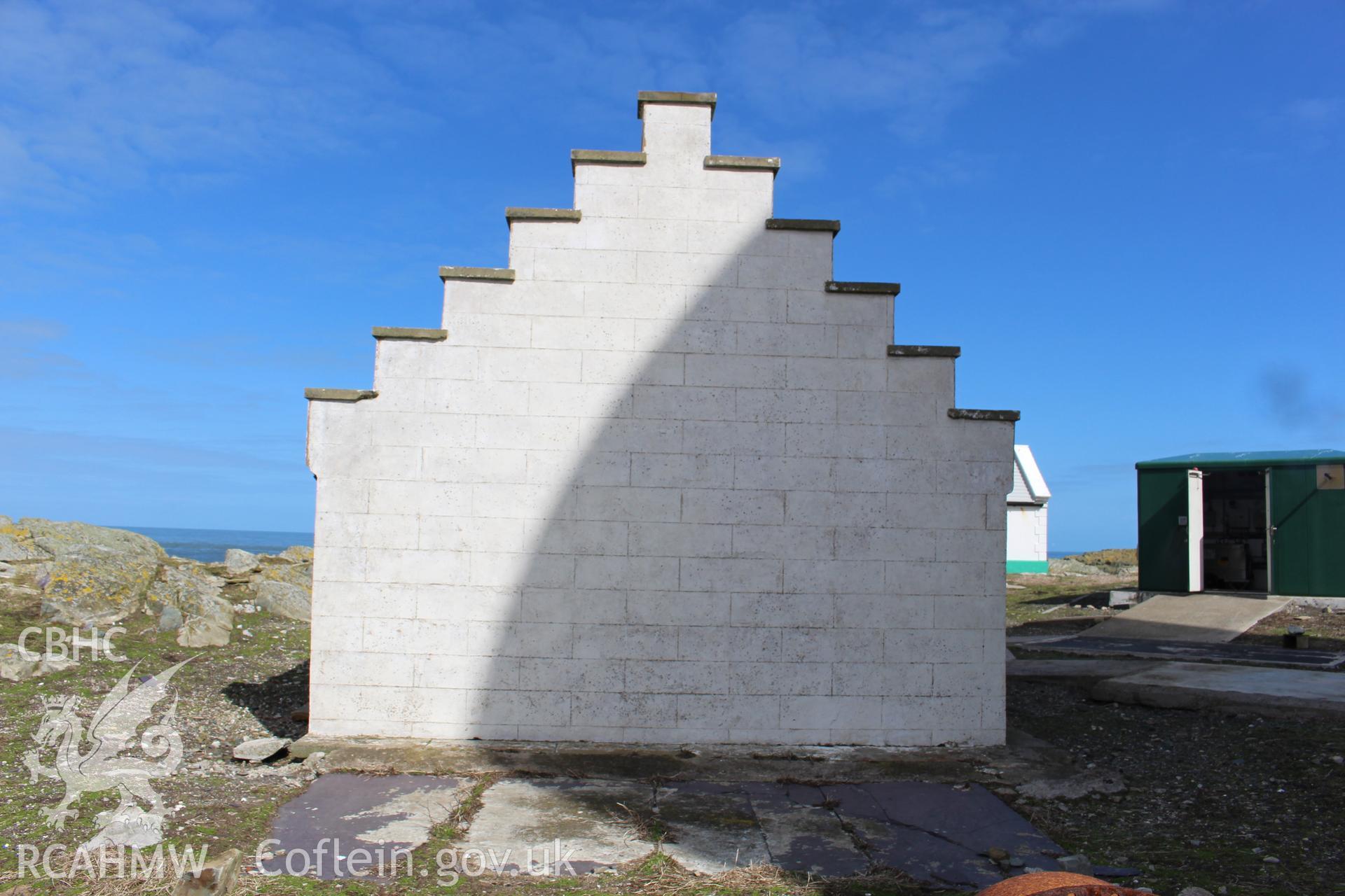 Skerries lighthouse keeper's cottage. Investigator's photographic survey for the CHERISH Project. ? Crown: CHERISH PROJECT 2018. Produced with EU funds through the Ireland Wales Co-operation Programme 2014-2020. All material made freely available through the Open Government Licence.