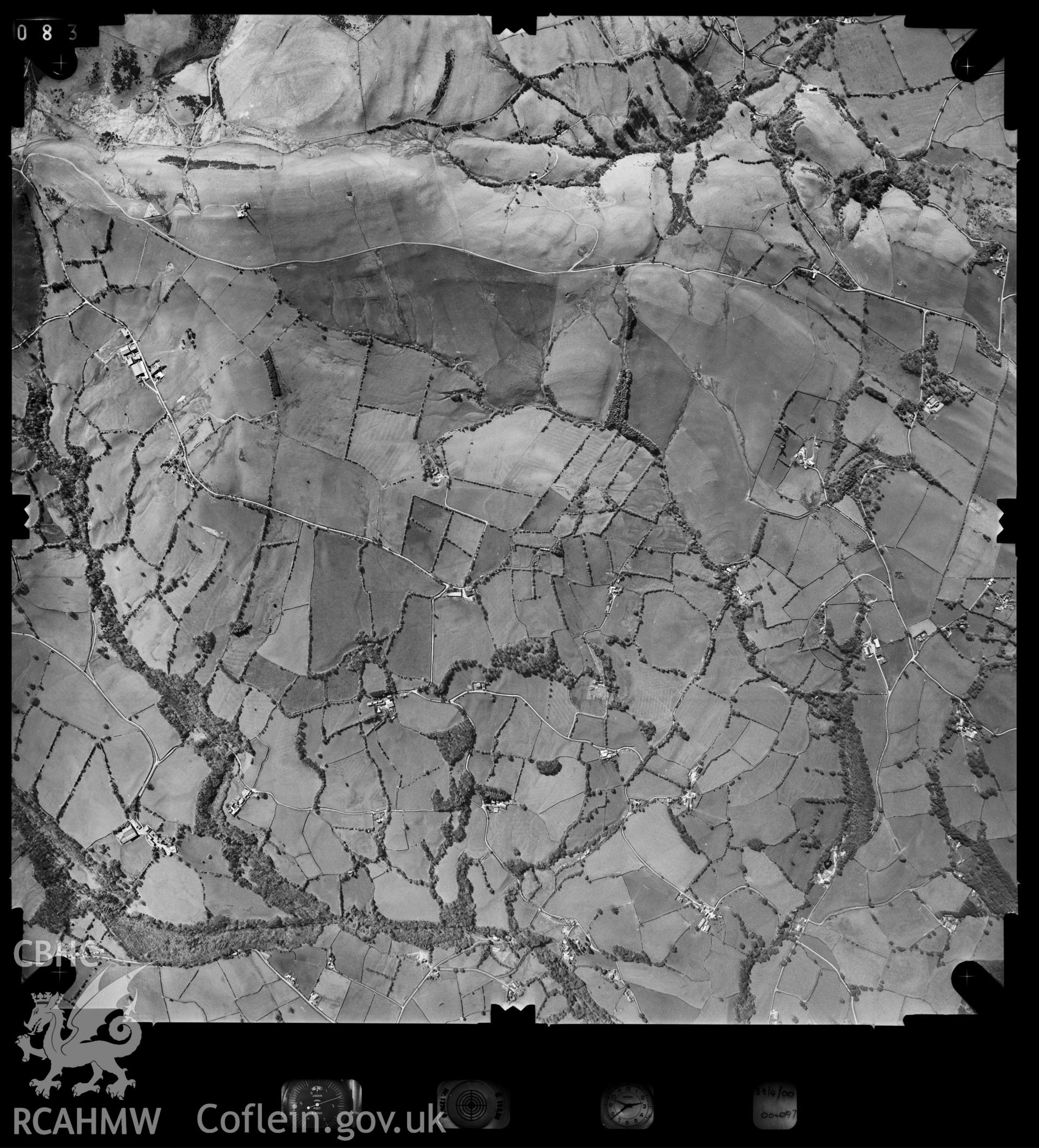 Digital copy of an Ordnance Survey aerial view showing Ty Gwyn, Mochdre, Newtown. SO061887. Dated 2000.