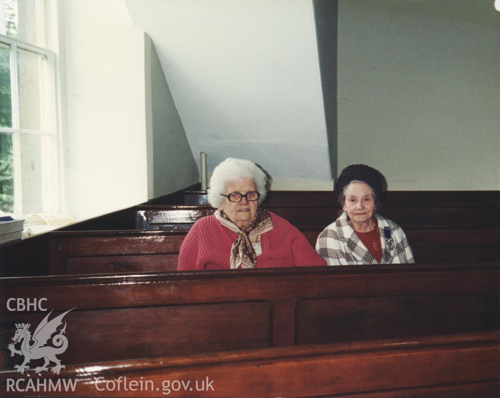 Colour photograph of Miss Dora Mary Evans, school teacher (with hat and medal on lapel - she was Mrs Eban Griffiths after marriage). She received the 'Medal Gee' for long-service. Donated as part of the Digital Dissent Project.