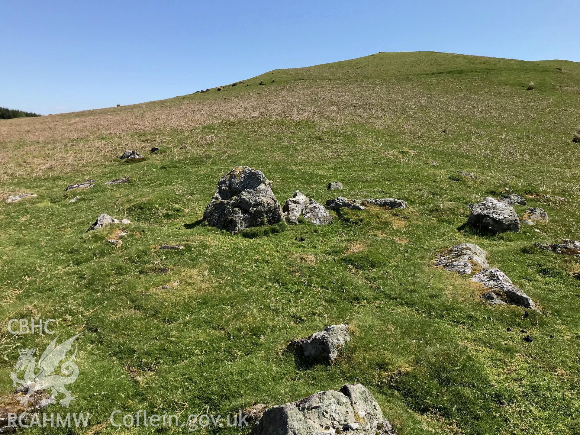 Colour photo showing possible remains of a church called Llanferch at Gelli Talgarth, Llanafanfawr, taken by Paul R. Davis, 19th May 2018.