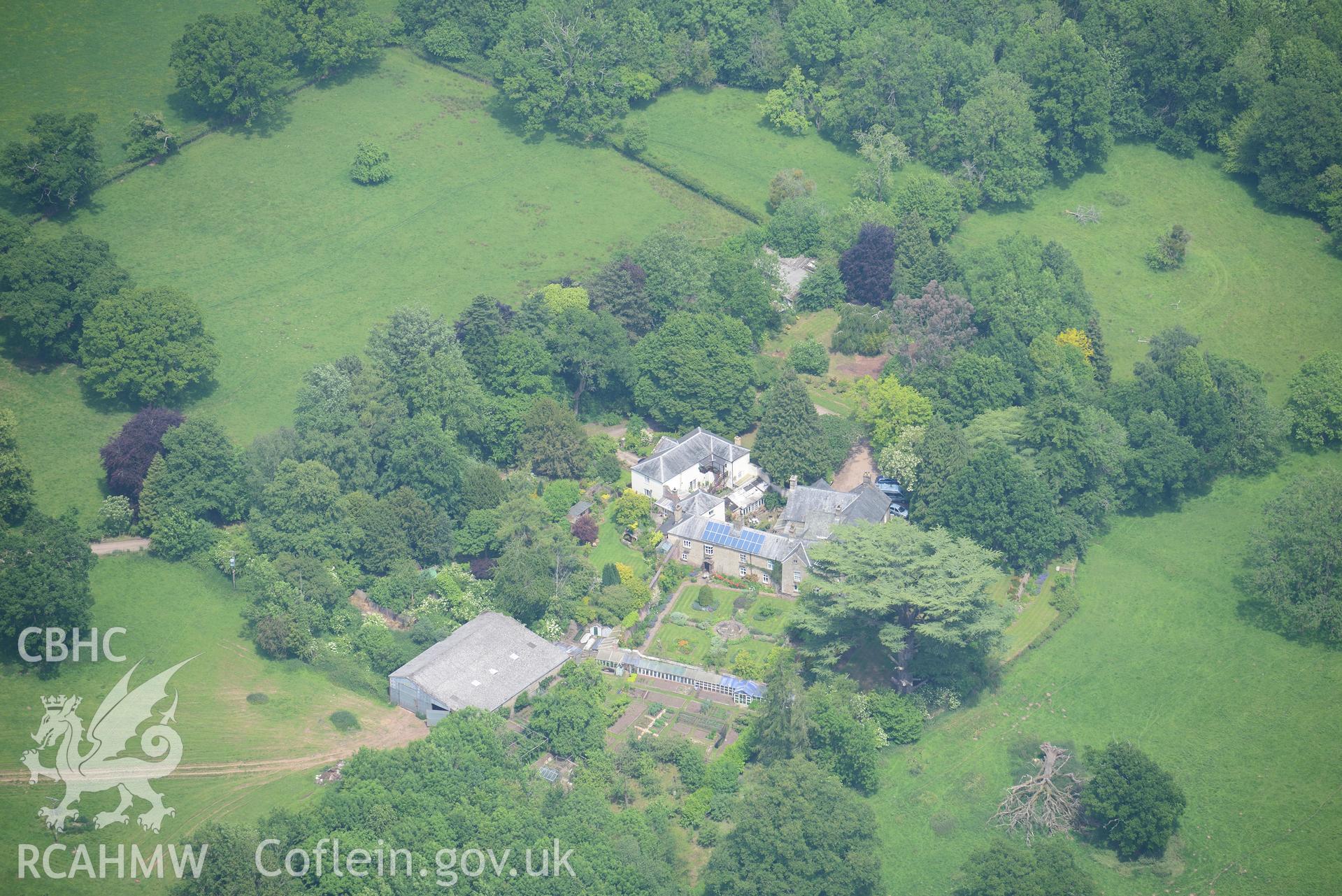 Part-y-Seal country house near Grosmont, Monmouthshire. Oblique aerial photograph taken during the Royal Commission's programme of archaeological aerial reconnaissance by Toby Driver on 11th June 2015.