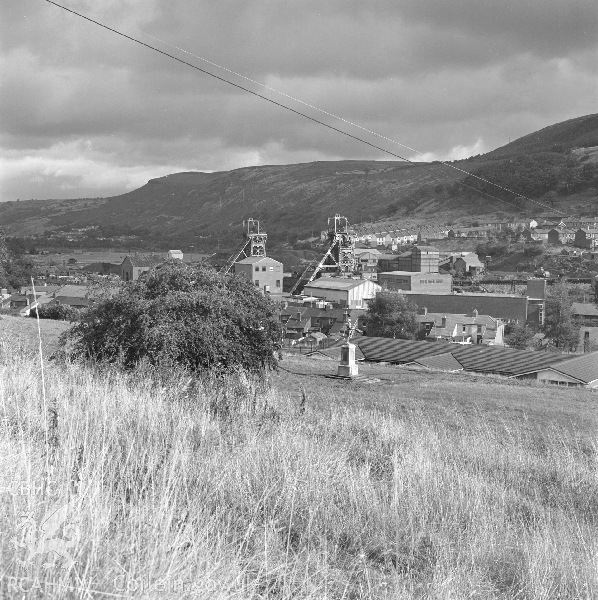 Digital copy of an acetate negative showing general view of Taff Colliery, from the John Cornwell Collection.