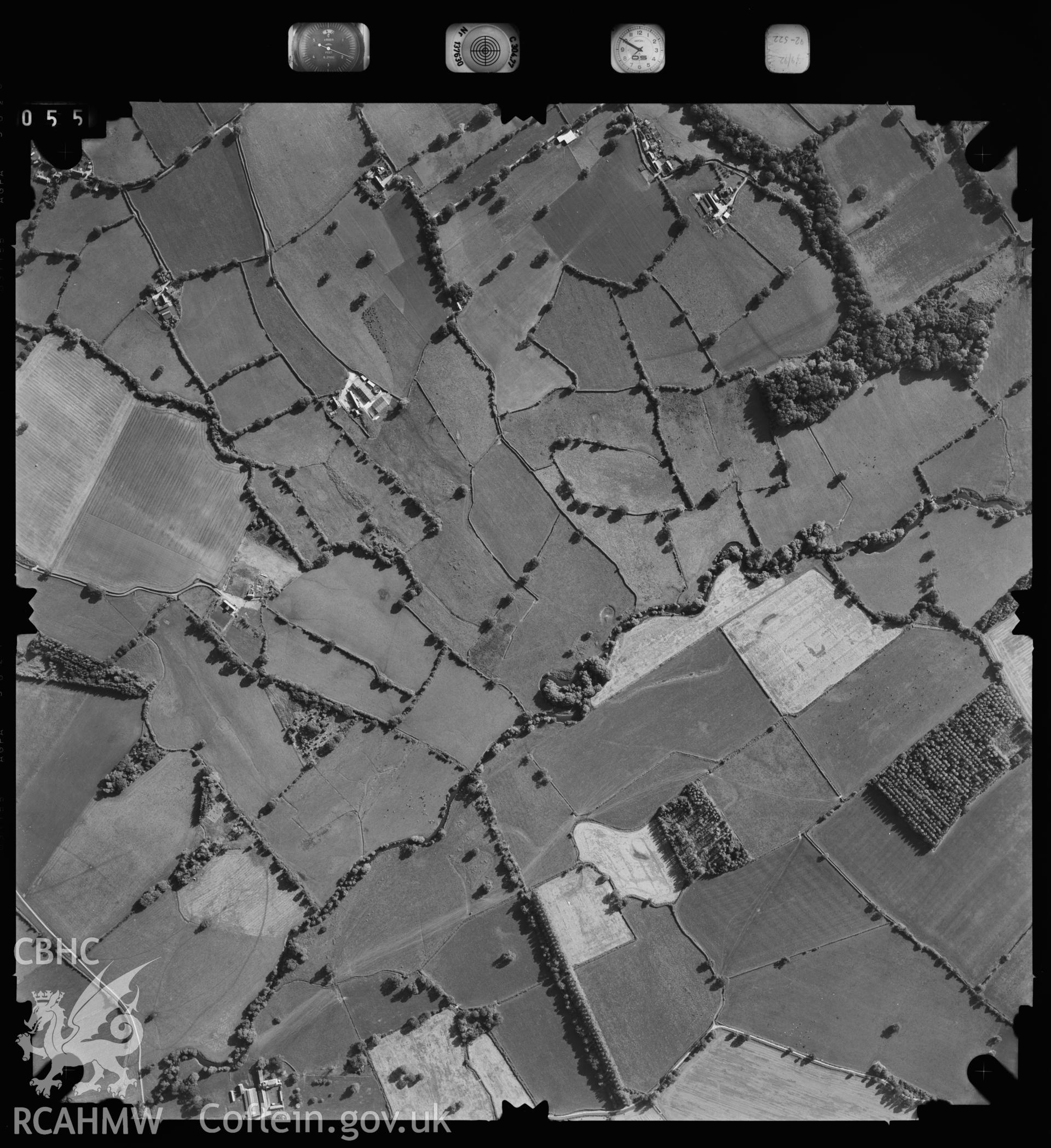 Digital copy of an Ordnance Survey aerial view of Lleweni Hall area, dated 1992. SJ08206854.