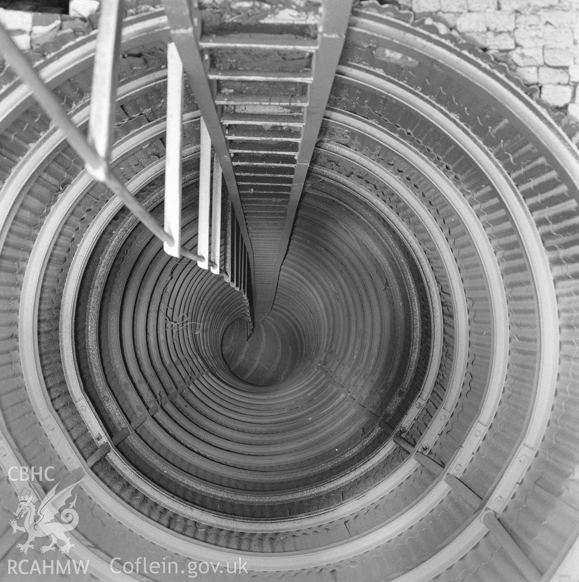 Digital copy of an acetate negative showing unusual circular heading at Taff Colliery, from the John Cornwell Collection.