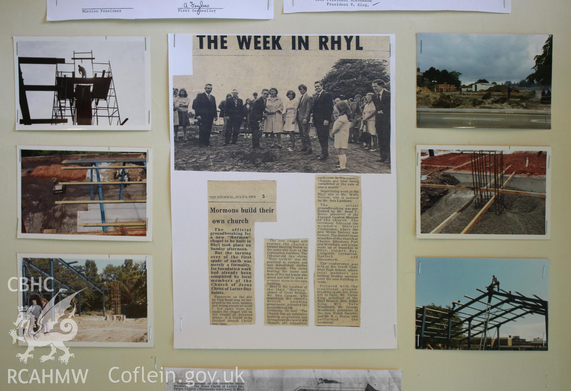 Vale Road Church of Latter Day Saints, Rhyl, historical collection