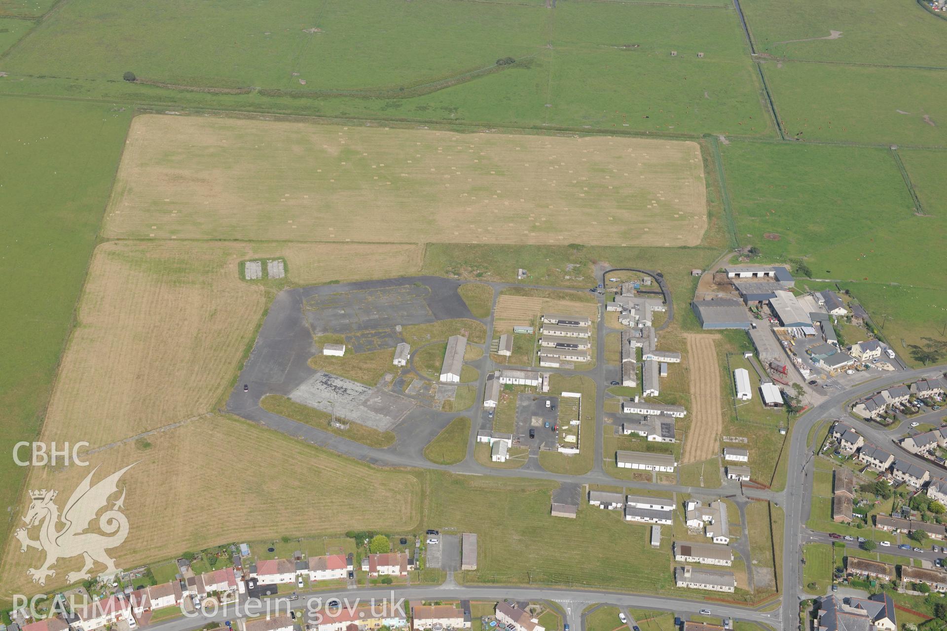 Tywyn airfield. Oblique aerial photograph taken during RCAHMW?s programme of archaeological aerial reconnaissance by Toby Driver, 12th July 2013.