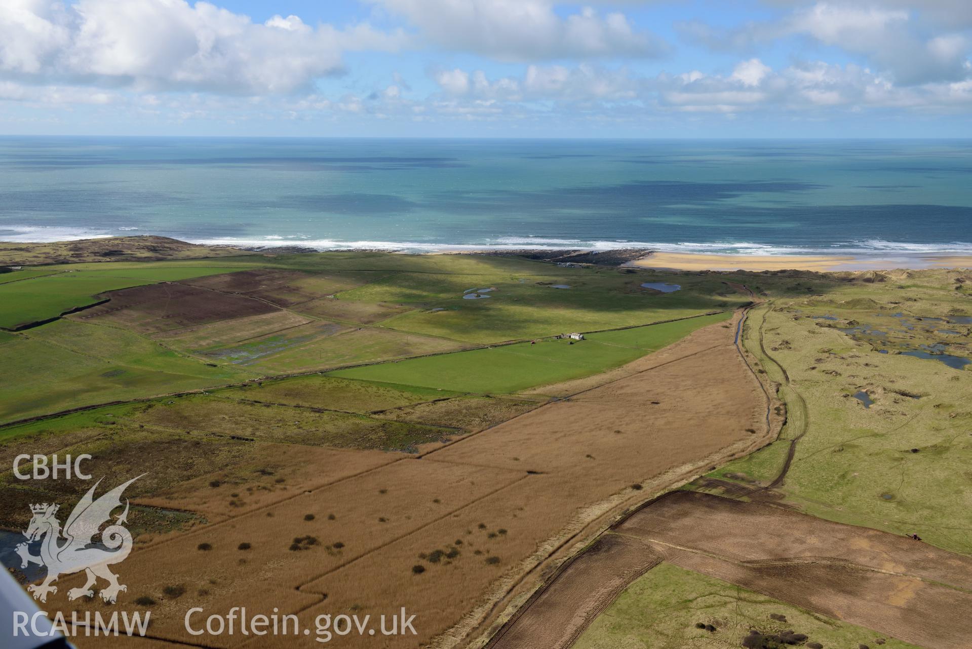 Castlemartin Corse wetland. Baseline aerial reconnaissance survey for the CHERISH Project. ? Crown: CHERISH PROJECT 2018. Produced with EU funds through the Ireland Wales Co-operation Programme 2014-2020. All material made freely available through the Open Government Licence.
