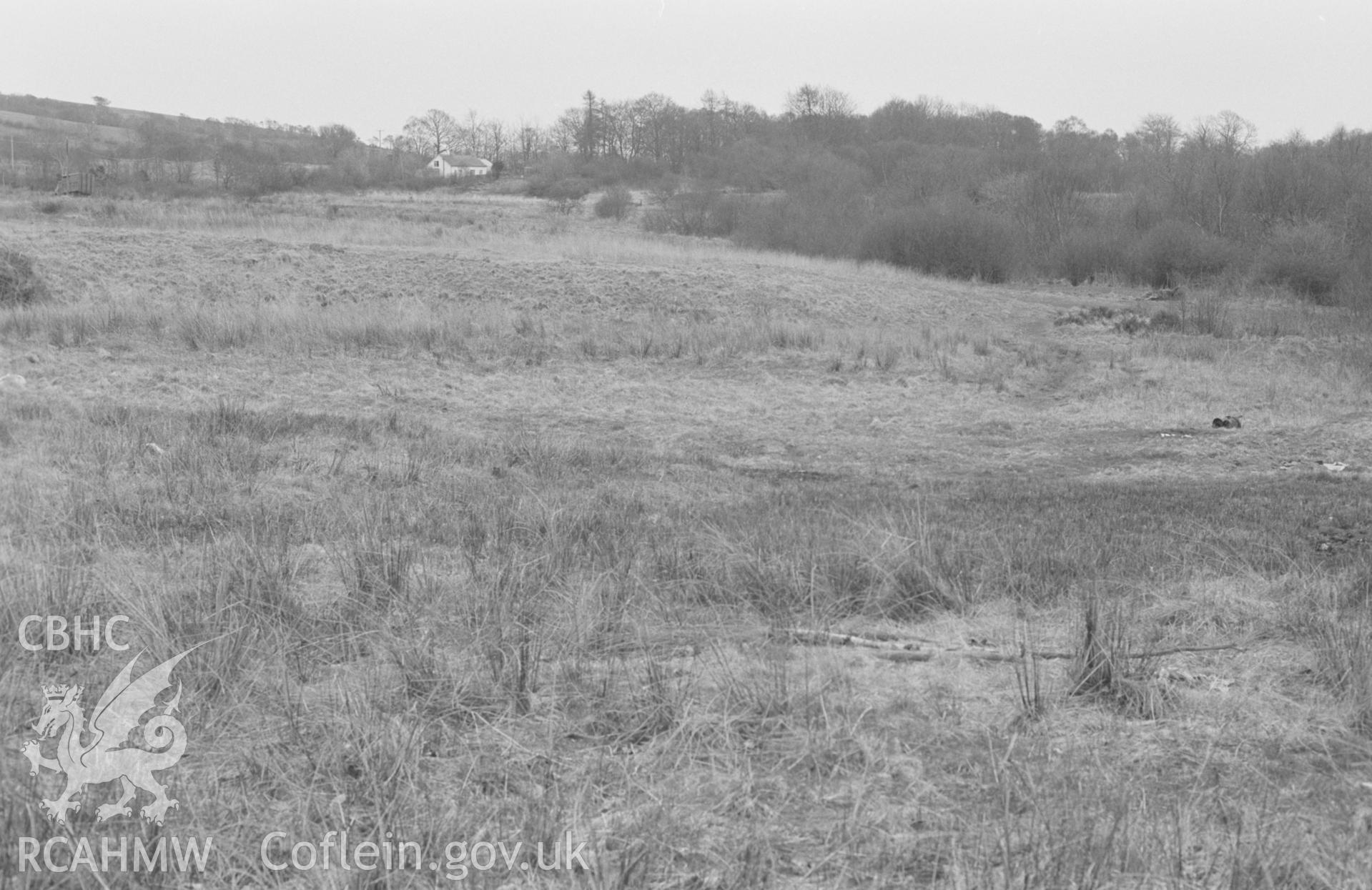 Digital copy of a black and white negative showing view of Llangybi Common looking towards Nant-glas-fach. Photographed by Arthur O. Chater in April 1968. (Looking south east from Grid Reference SN 595 550).