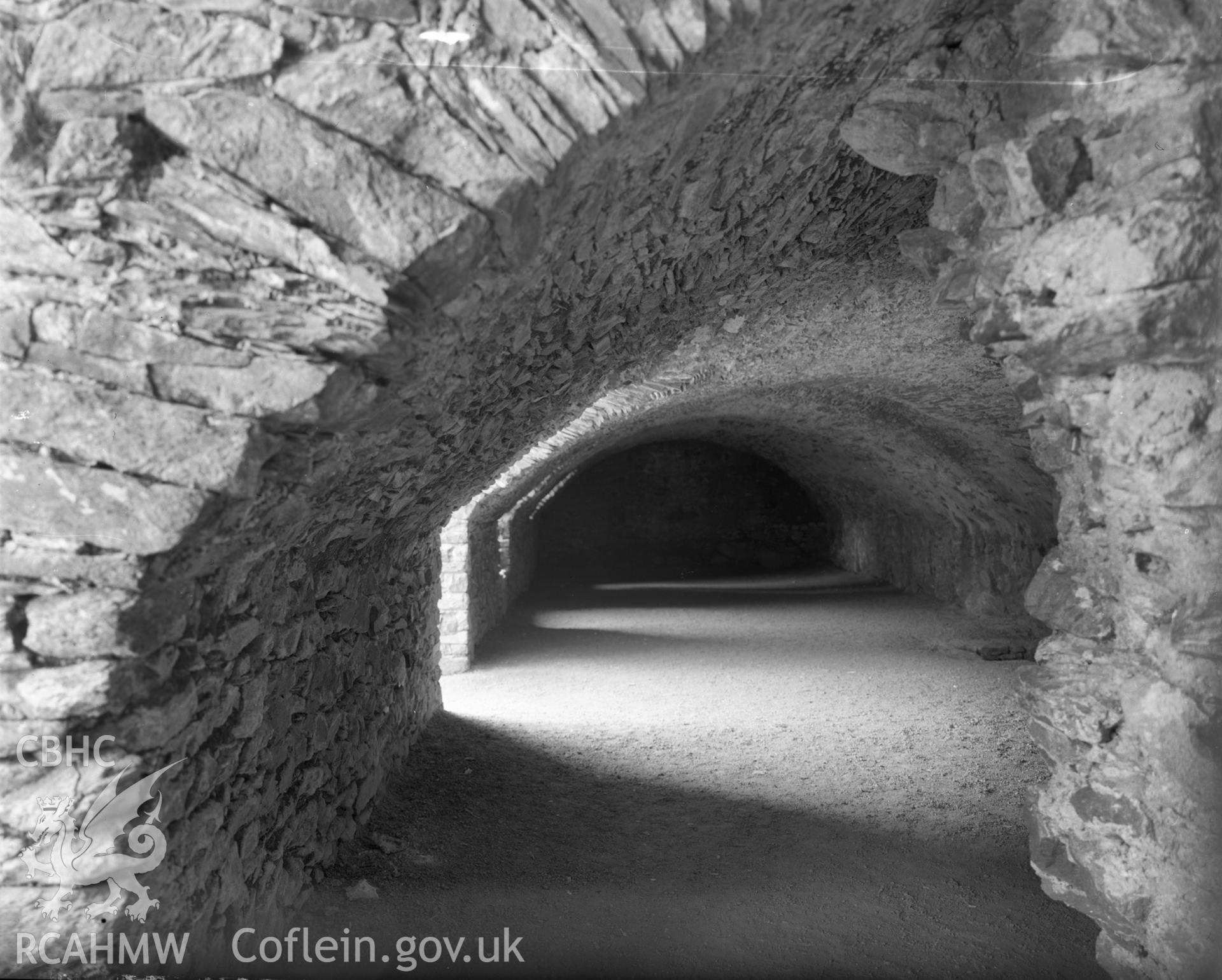 Digital copy of a view of the vault at Bishops Palace, St Davids.