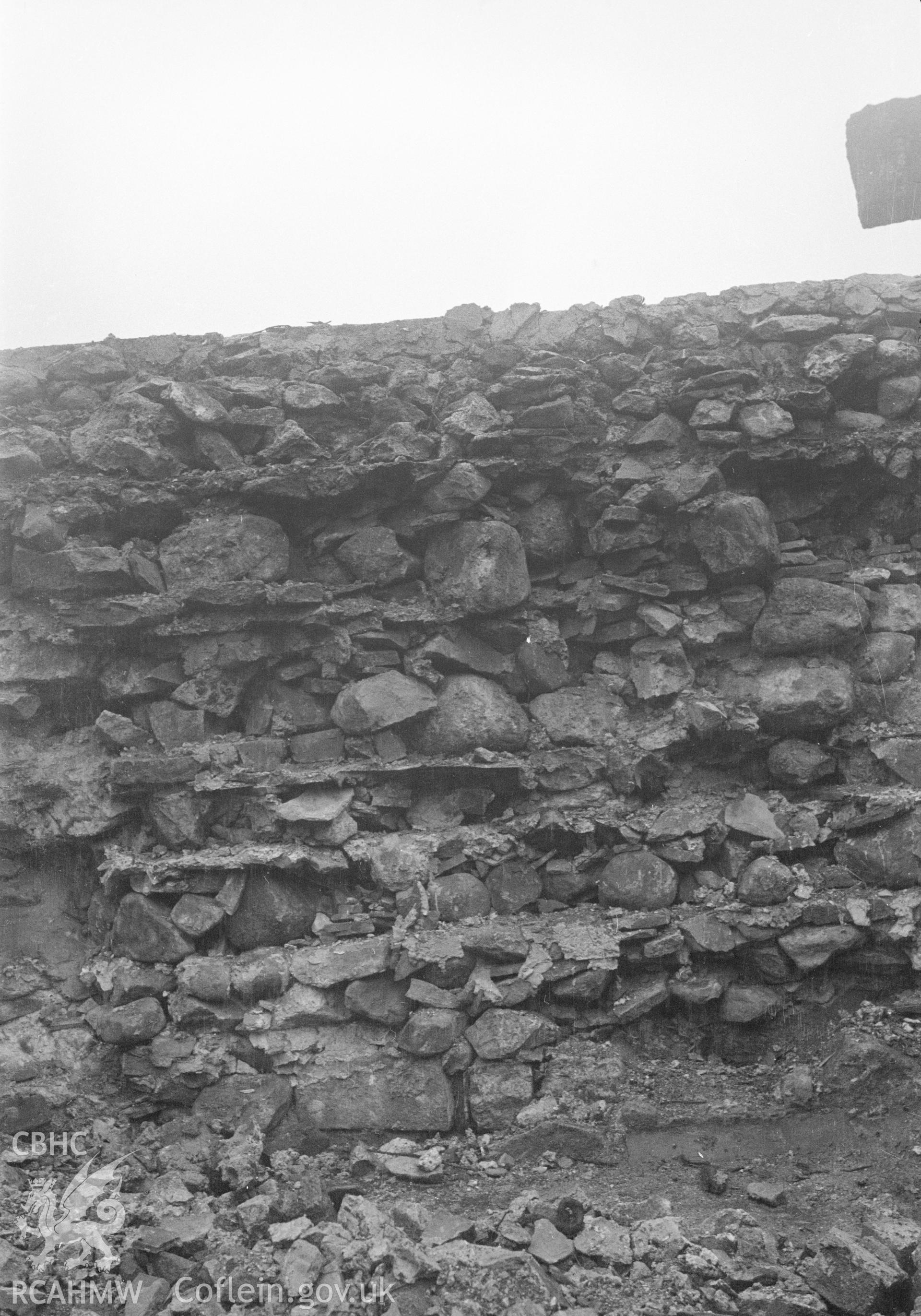 Digital copy of a black and white negative showing Tenby Town Walls.