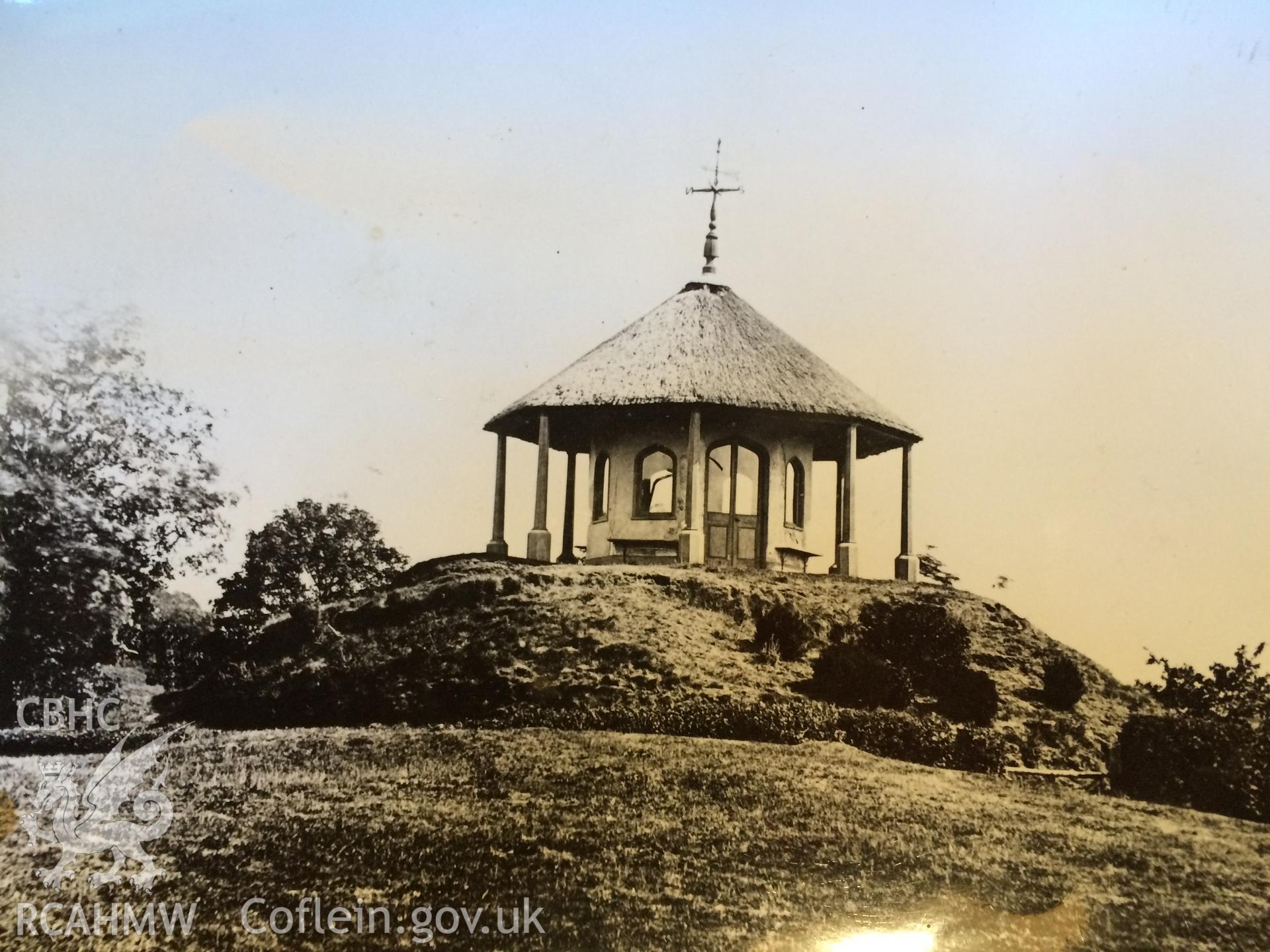 Early photo showing summerhouse at Alltyferin House, copied by Paul R. Davis.
