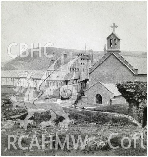 .gif file showing view of Yr Hen Coleg from Aberystwyth Castle produced by Rita Singer usin.  stereoscopic images in the National Monuments of Record