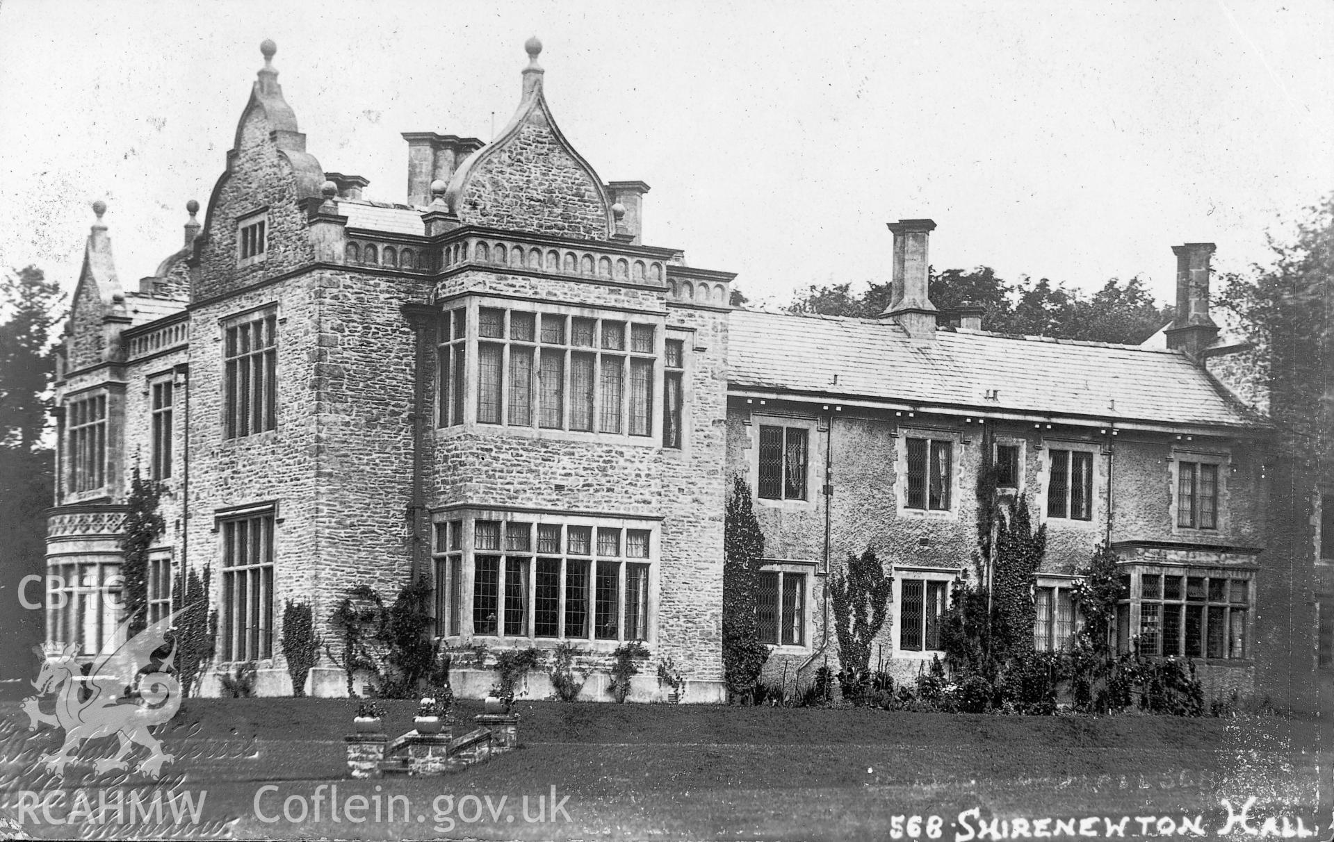 c1918 postcard view of Shirenewton Hall.
