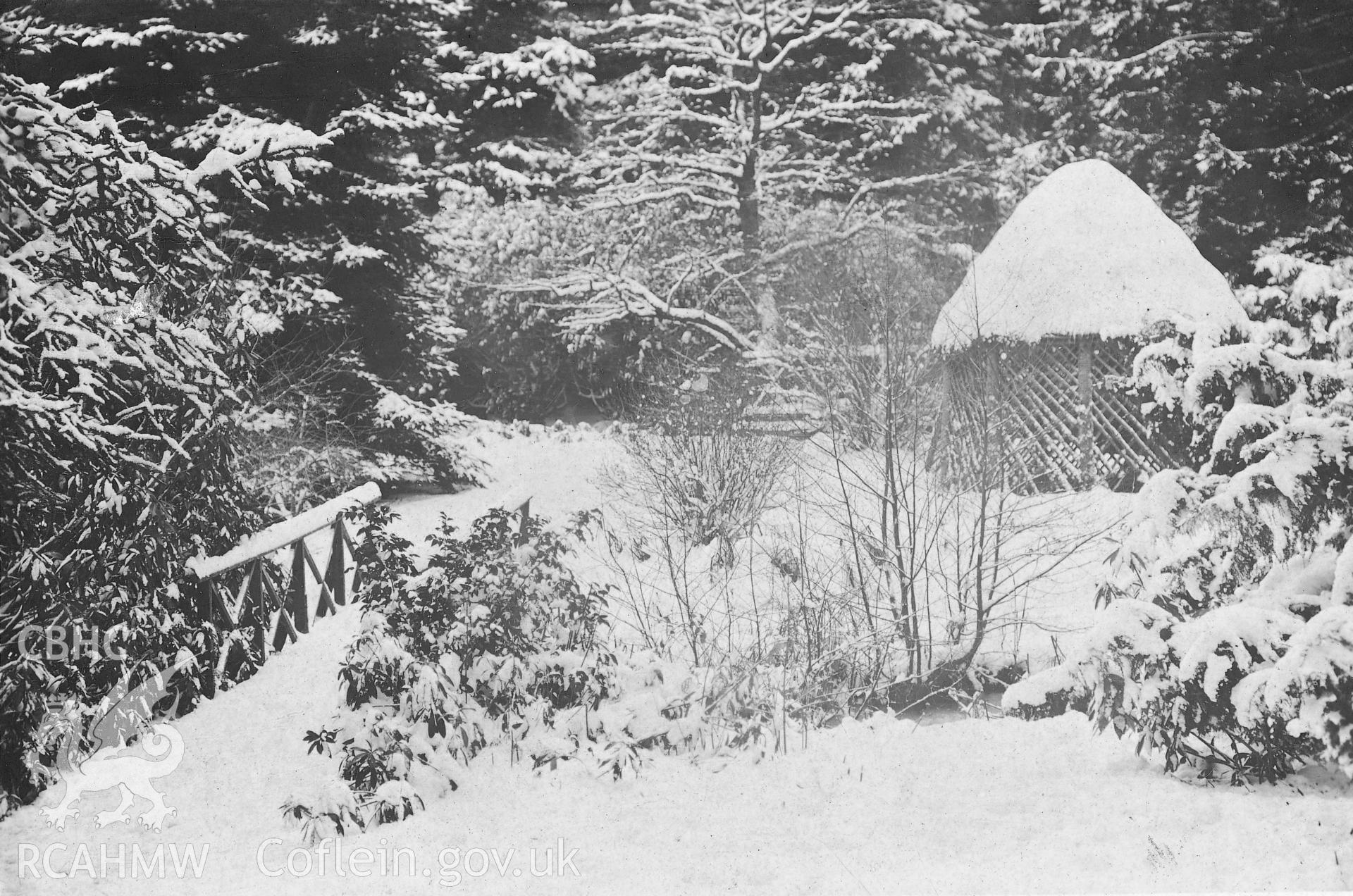c.1908 postcard view of the boathouse at  Falcondale Mansion, Lampeter.