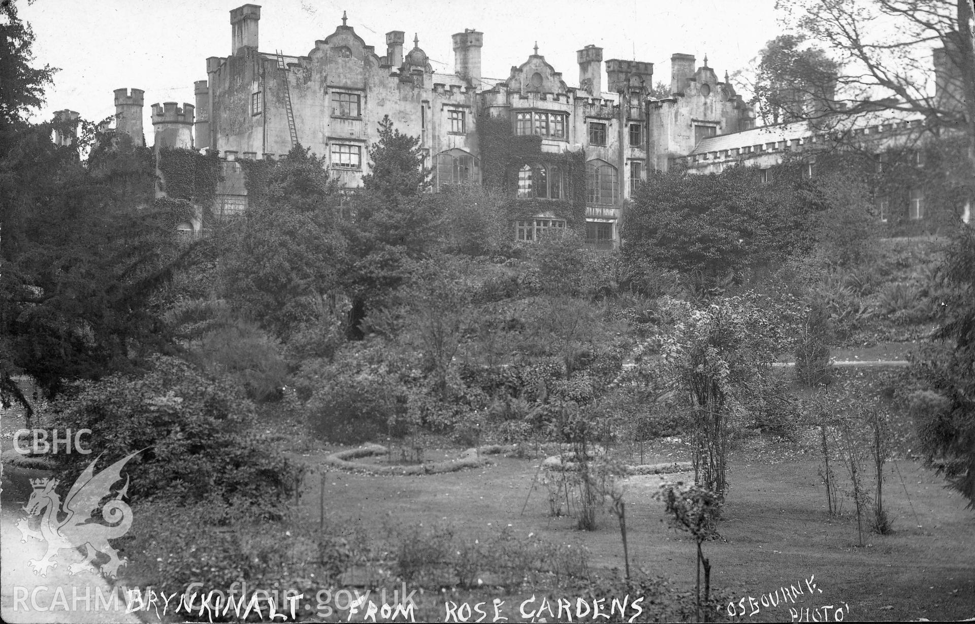 Postcard view of Brynkinallt Hall, Chirk.