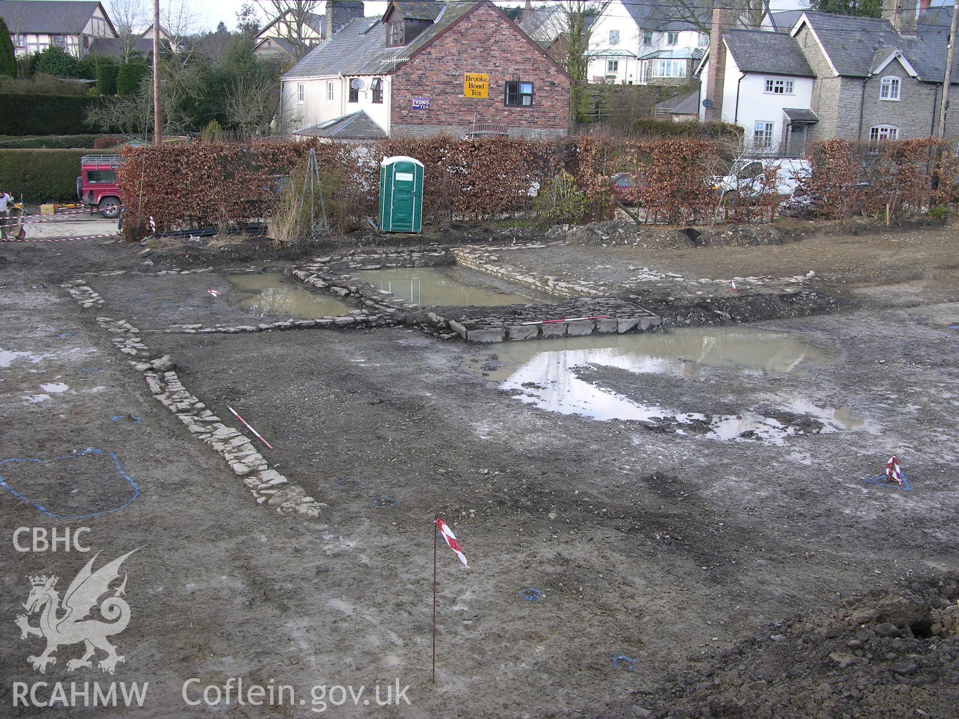 Colour digital photograph showing general overview of post medieval stone structure - part of the Archaeological Excavation report for Horse Yard Farm, Evenjobb (CAP Report 607) by Chris E Smith, from a Cambrian Archaeological Projects assessment survey.