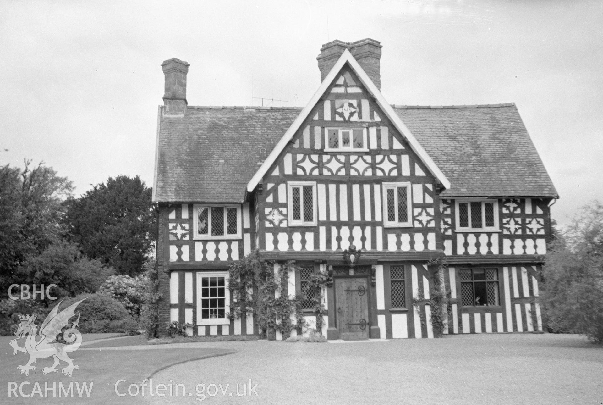 Digital copy of a nitrate negative showing view of Maesmawr Hall.