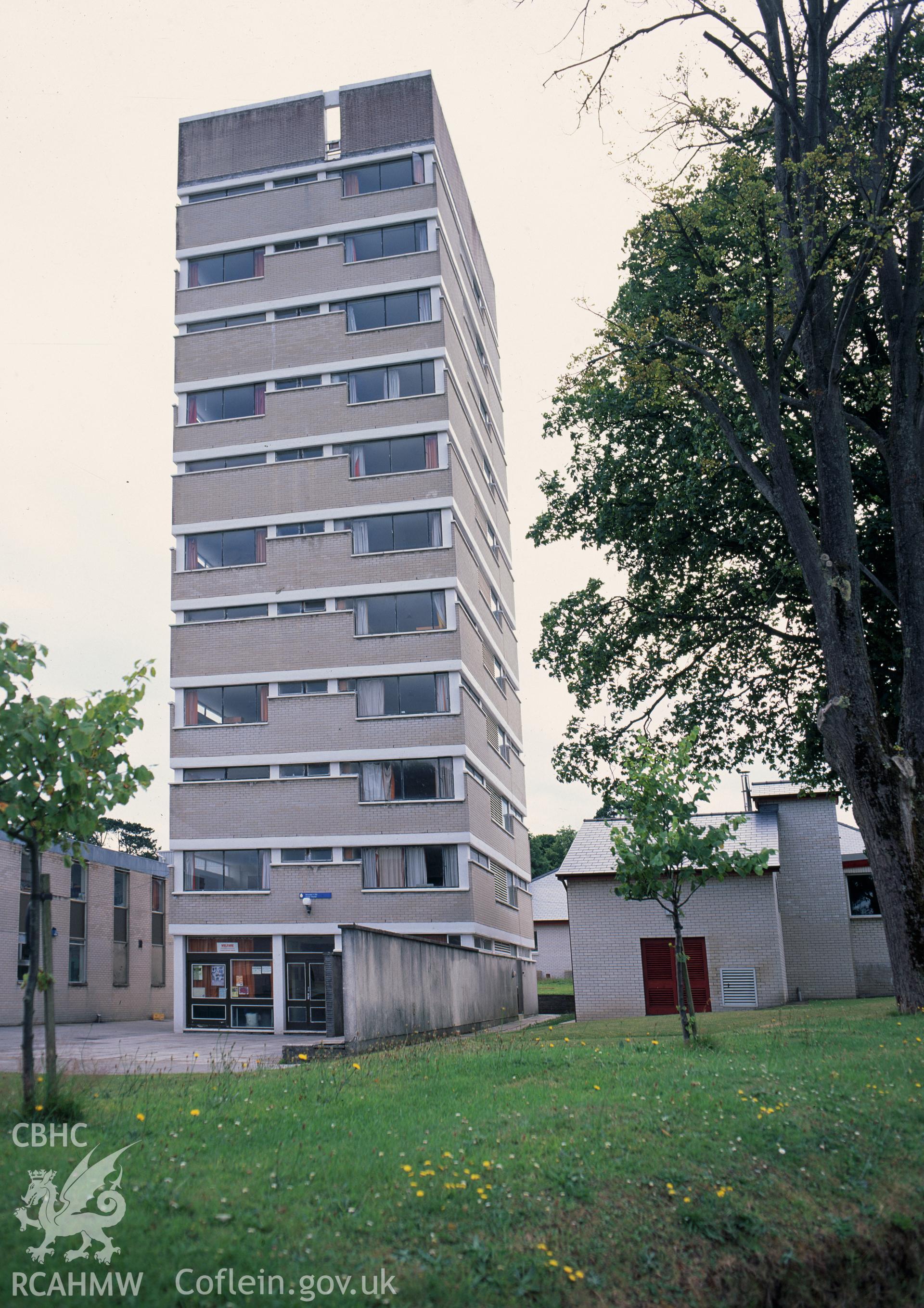 Digital copy of a colour negative showing Carmarthen College Hostel.