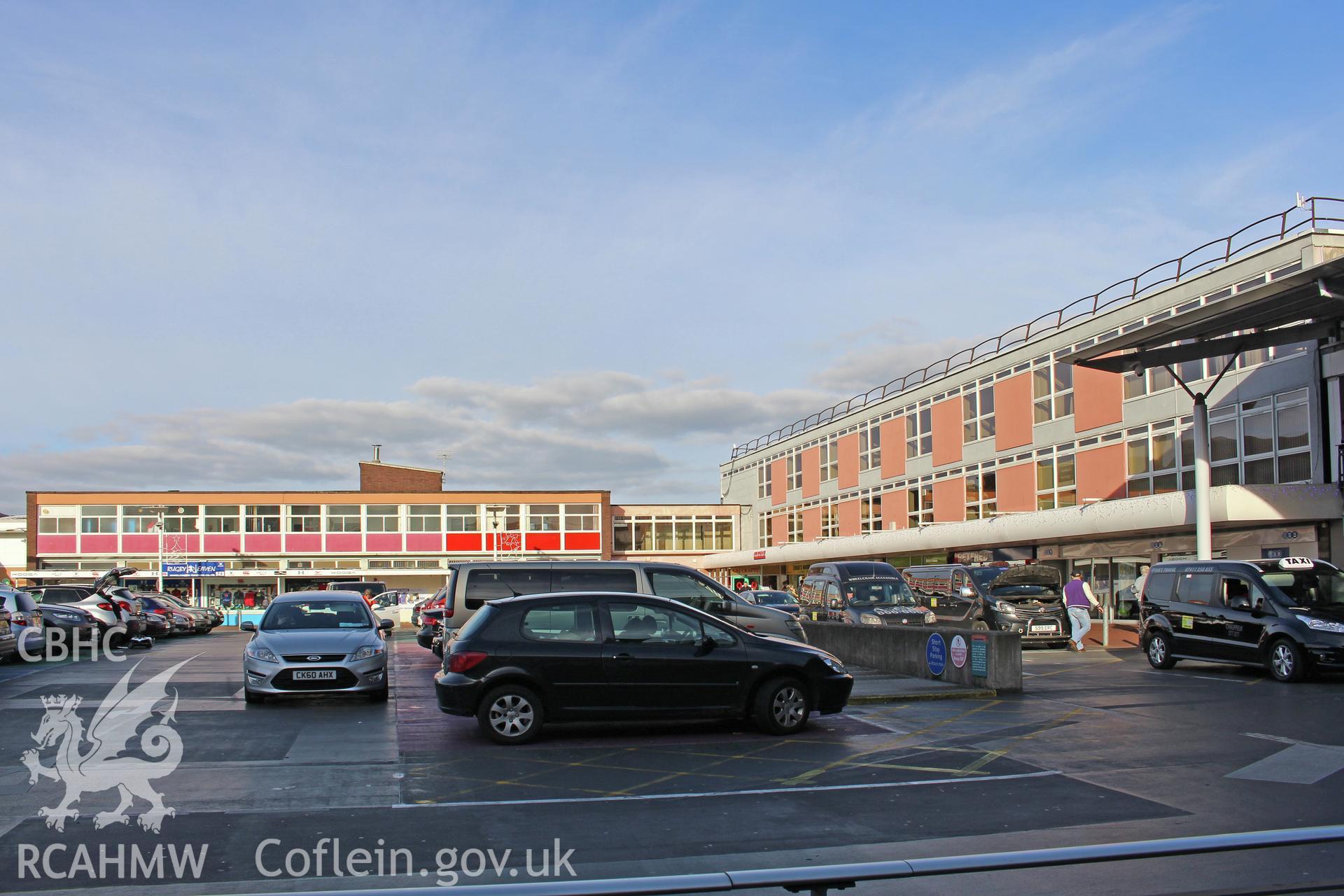 Cwmbran Shopping Centre's car park. Photograph taken by Sue Fielding in November 2017.