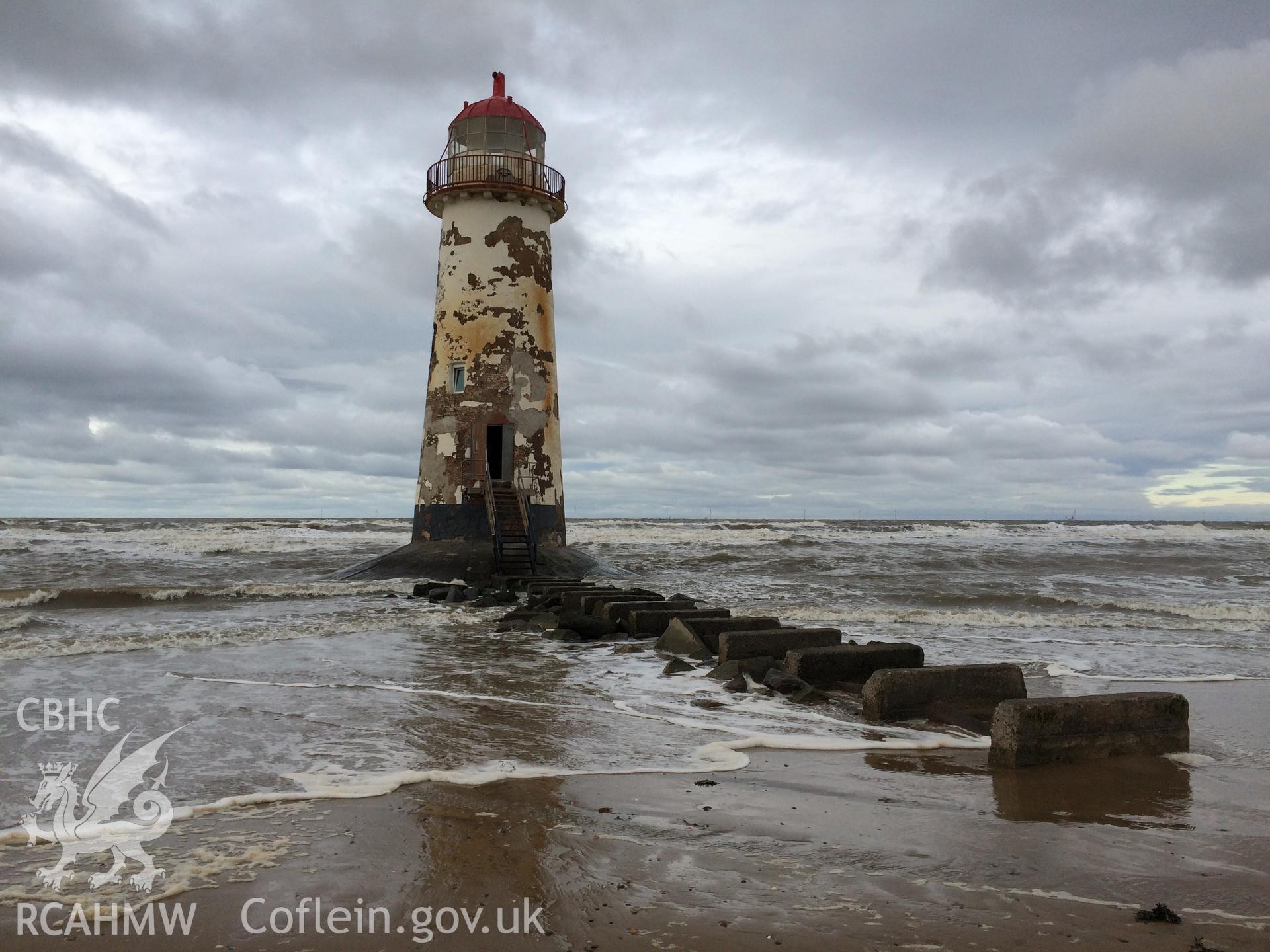 Colour photo showing Point of Ayr Lighthouse, taken by Paul R. Davis, 6th November 2016.