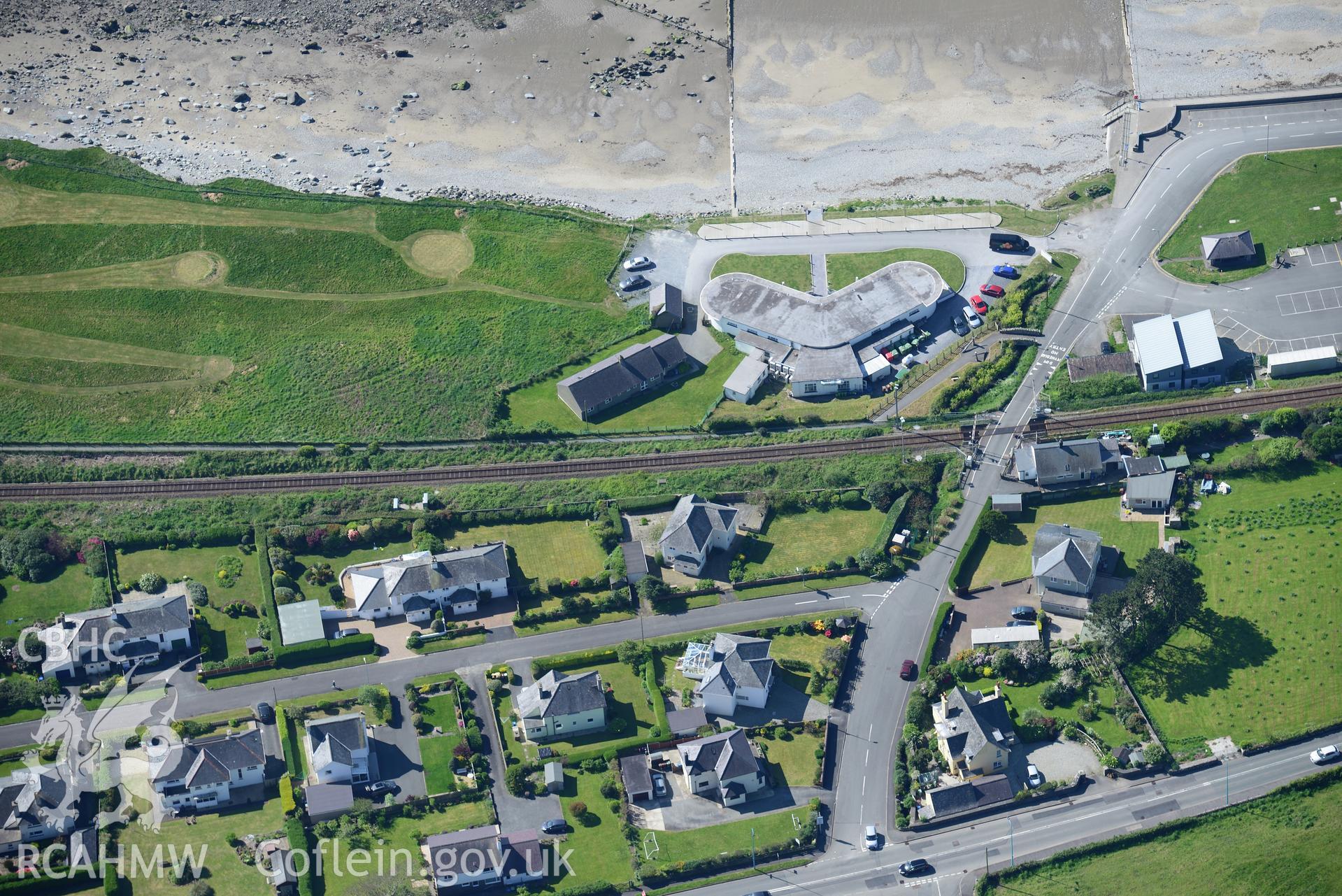 Aerial photography of Morannedd Cafe taken on 3rd May 2017.  Baseline aerial reconnaissance survey for the CHERISH Project. ? Crown: CHERISH PROJECT 2017. Produced with EU funds through the Ireland Wales Co-operation Programme 2014-2020. All material made freely available through the Open Government Licence.