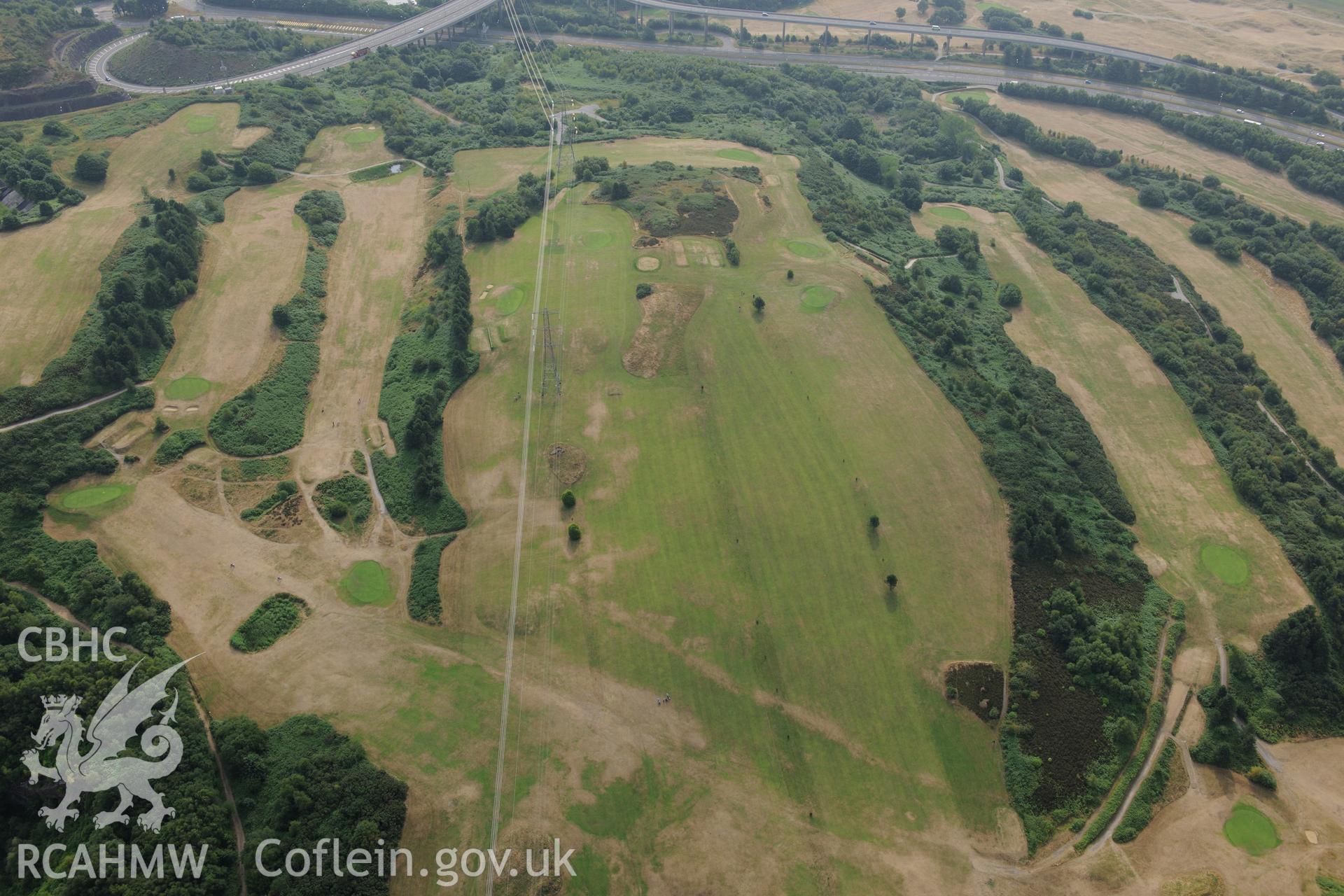 Royal Commission aerial photography of Hen Gastell recorded during drought conditions on 22nd July 2013.