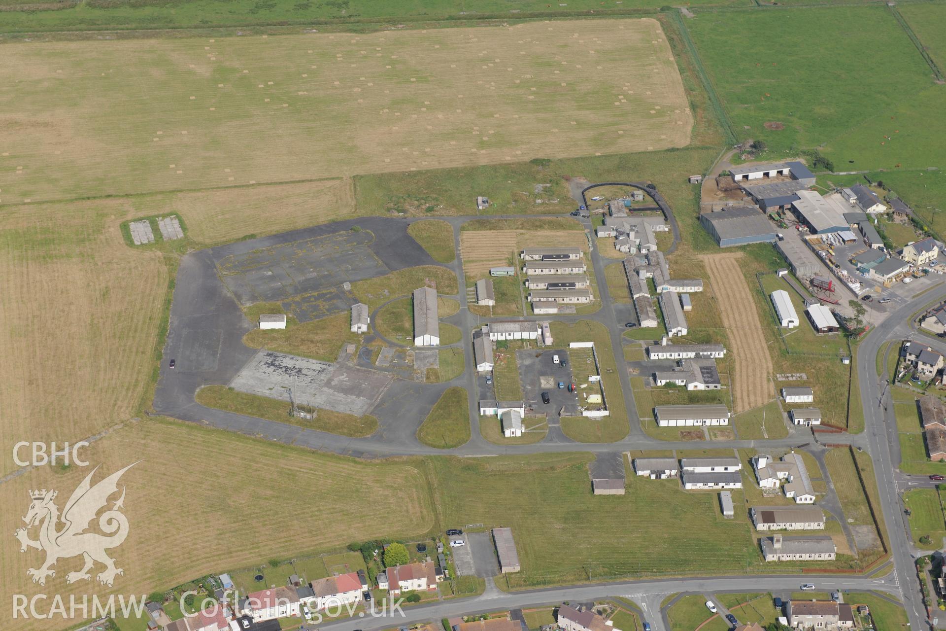 Tywyn airfield. Oblique aerial photograph taken during RCAHMW?s programme of archaeological aerial reconnaissance by Toby Driver, 12th July 2013.