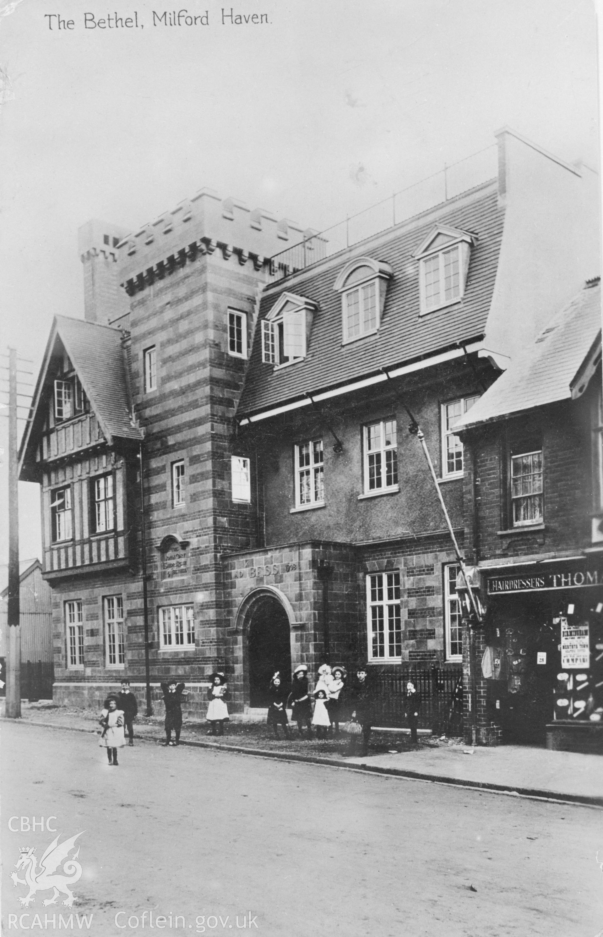 Digital copy of a view of Bethel Sailors Home, Milford Haven.