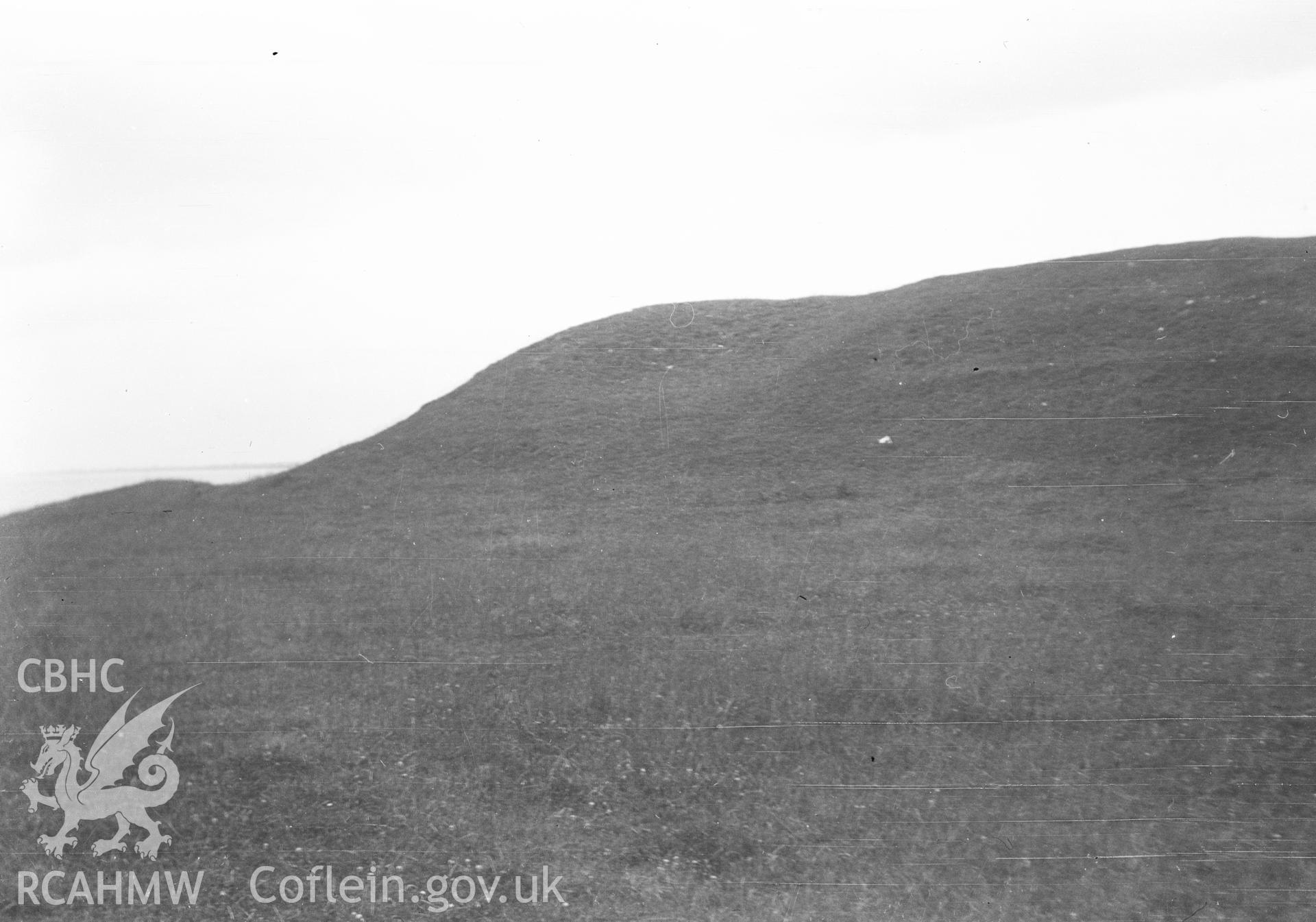 Digital copy of a nitrate negative showing landscape of location of Sudbrook Camp, taken by Leonard Monroe.