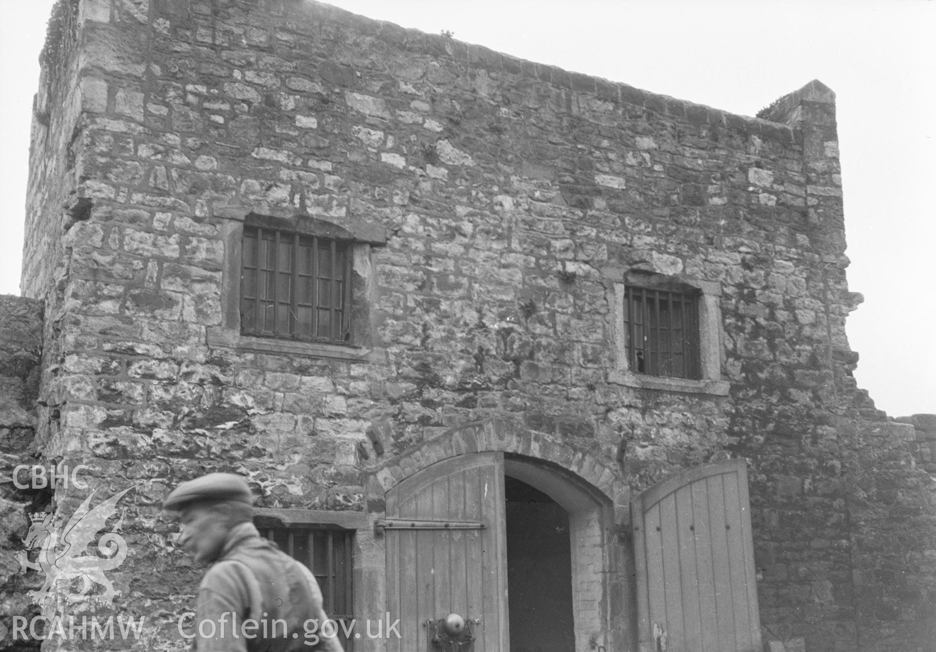 Digital copy of a 1930 nitrate negative showing Caernarfon Town Walls.