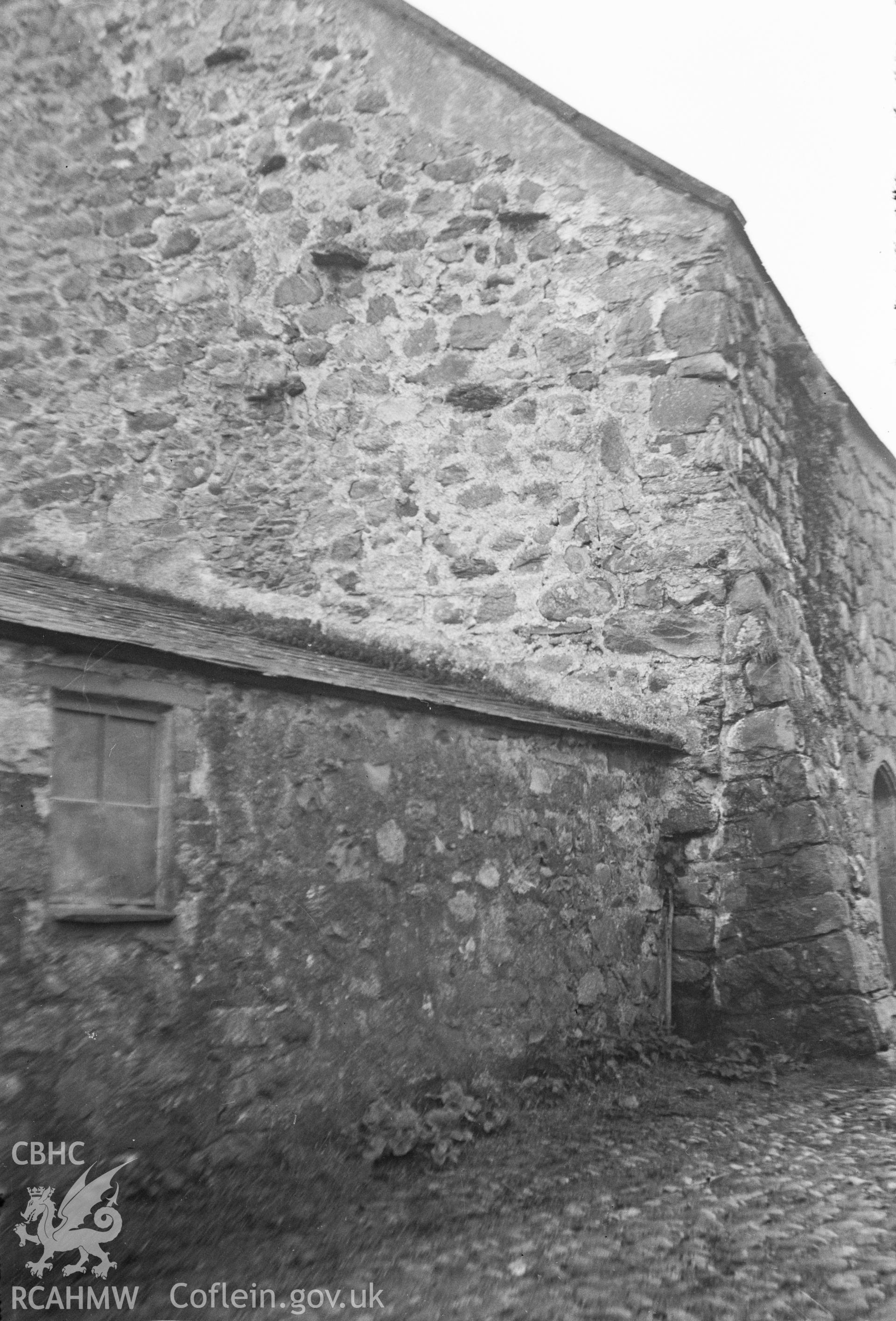 Digital copy of a nitrate negative showing the barn at Cochwillan.