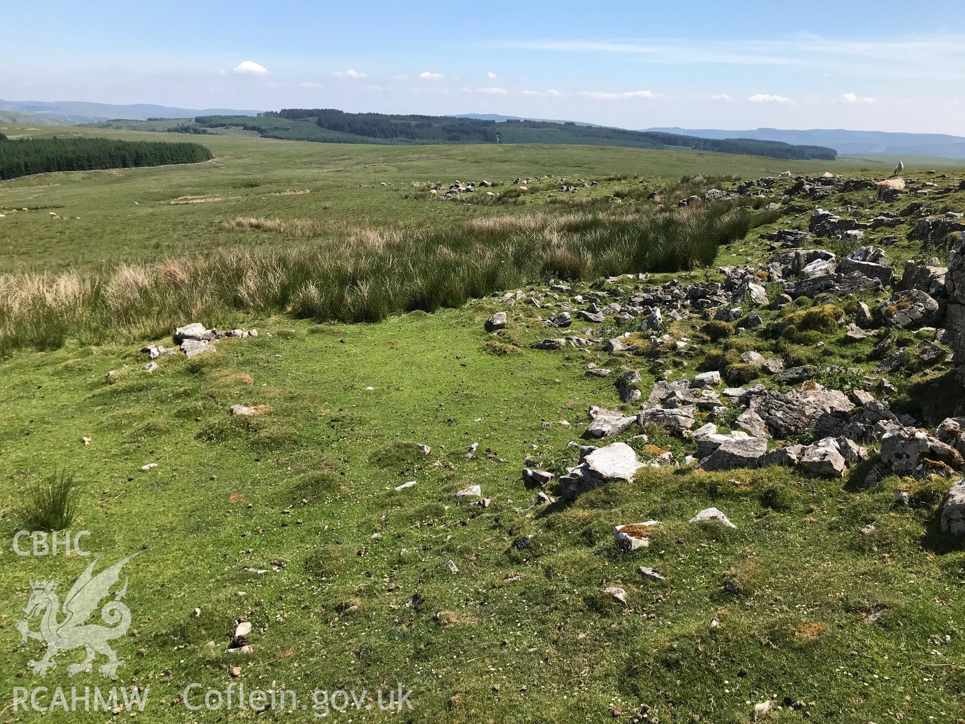 Colour photo of Foel Deg Longhouse, Quarter Bach, taken by Paul R. Davis, 10th June 2018.