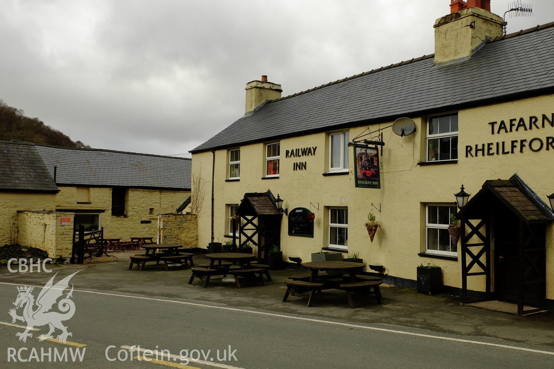 Colour photograph showing view of the Railway Inn, Abergynolwyn produced by Richard Hayman 7th February 2017