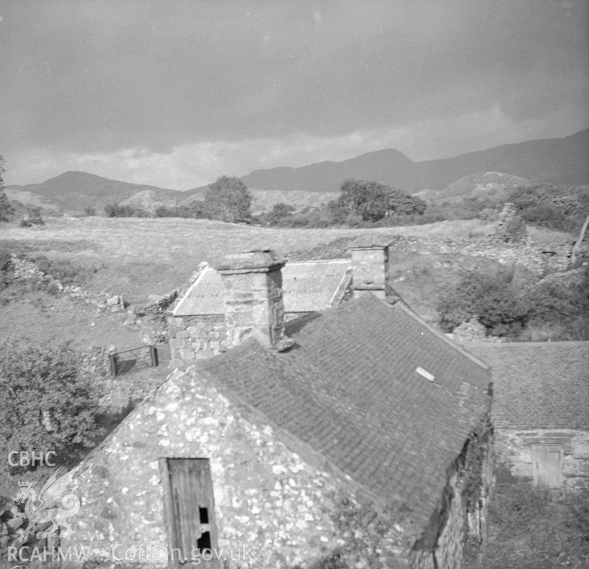 Digital copy of an undated nitrate negative showing landscape view of Coed Mawr, Merioneth.