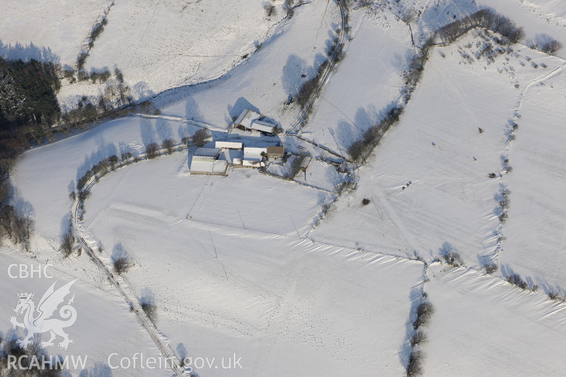 Ton Mawr hillfort, Margam, Port Talbot. Oblique aerial photograph taken during the Royal Commission?s programme of archaeological aerial reconnaissance by Toby Driver on 24th January 2013.
