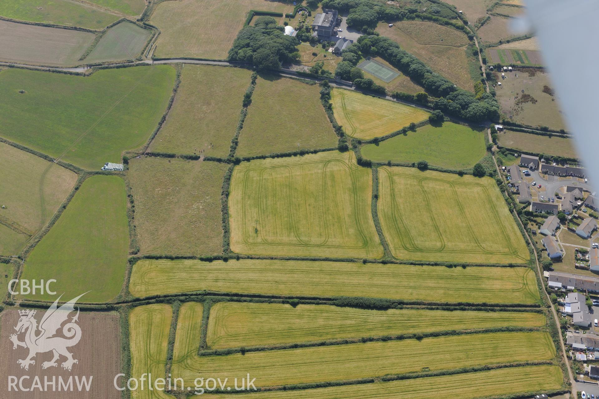 Warpool Court and Garden, St Davids. Oblique aerial photograph taken during the Royal Commission?s programme of archaeological aerial reconnaissance by Toby Driver on 16th July 2013.