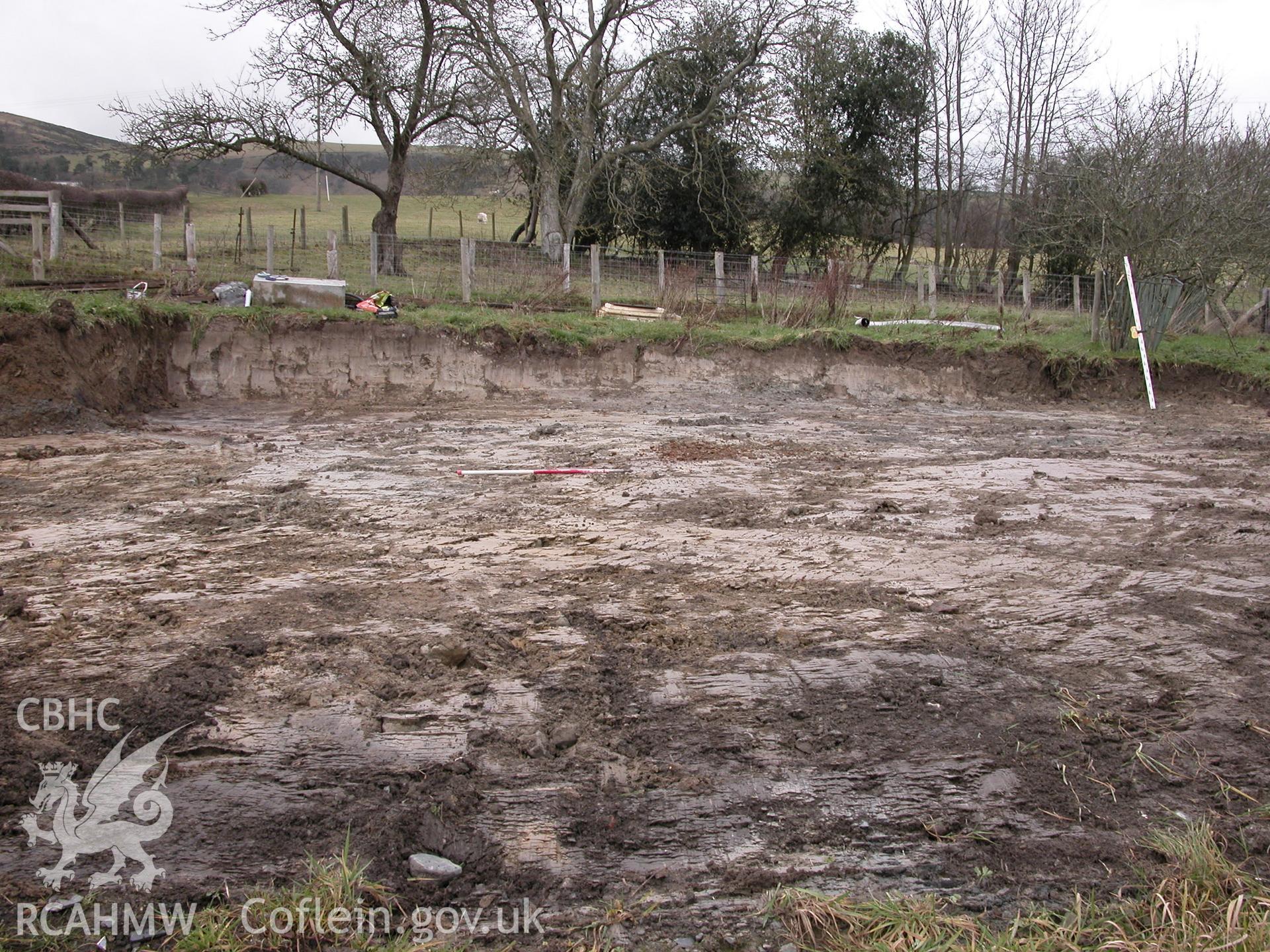 Digital colour photograph showing general view of levelled development area, looking north, at Tynllan, Llansilin, Oswestry (CAP Report 601), by Irma Bernardus.