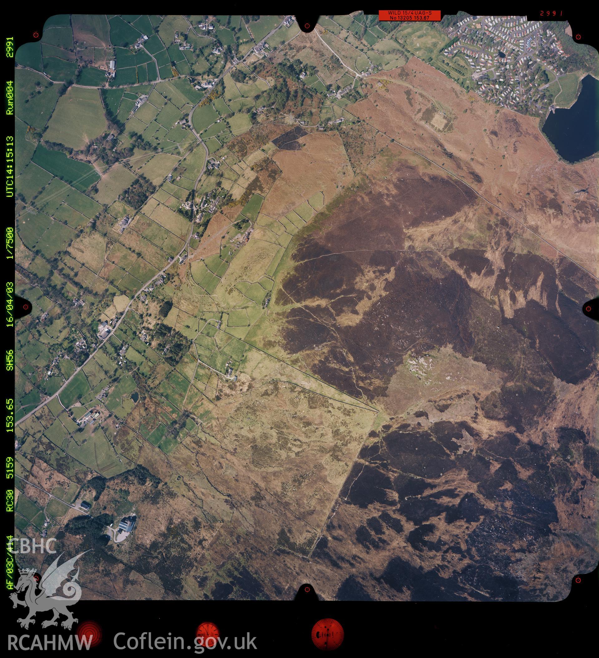Digital copy of an aerial view of the Ceunant area SH5366 6122 taken by Ordnance Survey in 2003.