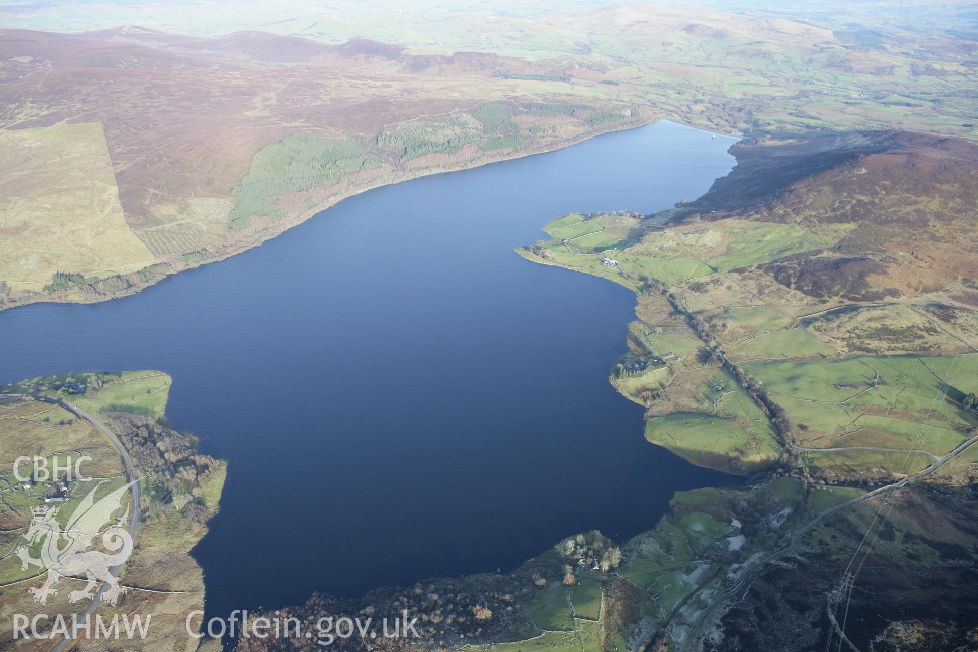 RCAHMW colour oblique photograph of Llyn Celyn. Taken by Toby Driver on 08/02/2011.