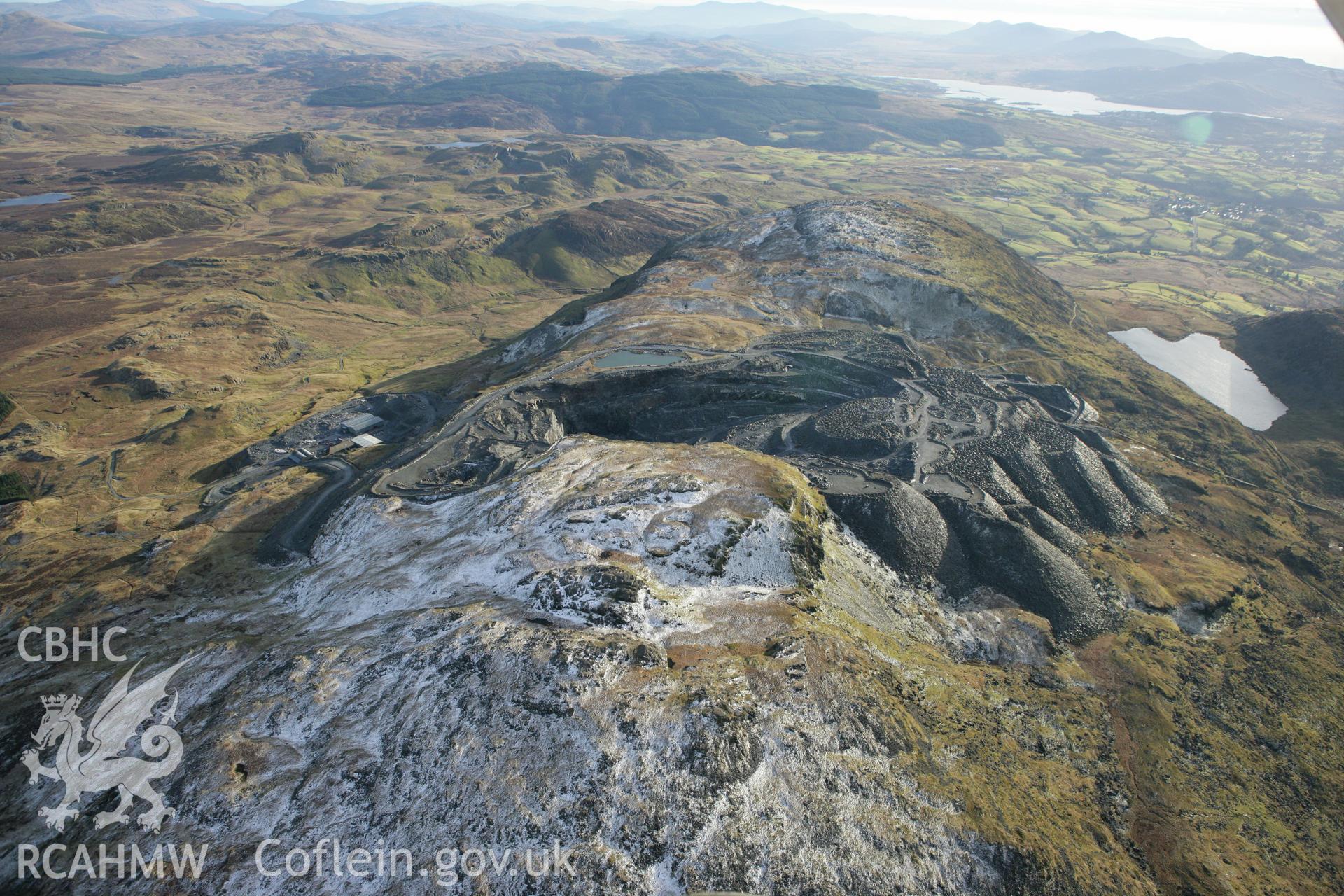 RCAHMW colour oblique photograph of Craig Ddu quarry. Taken by Toby Driver on 08/02/2011.