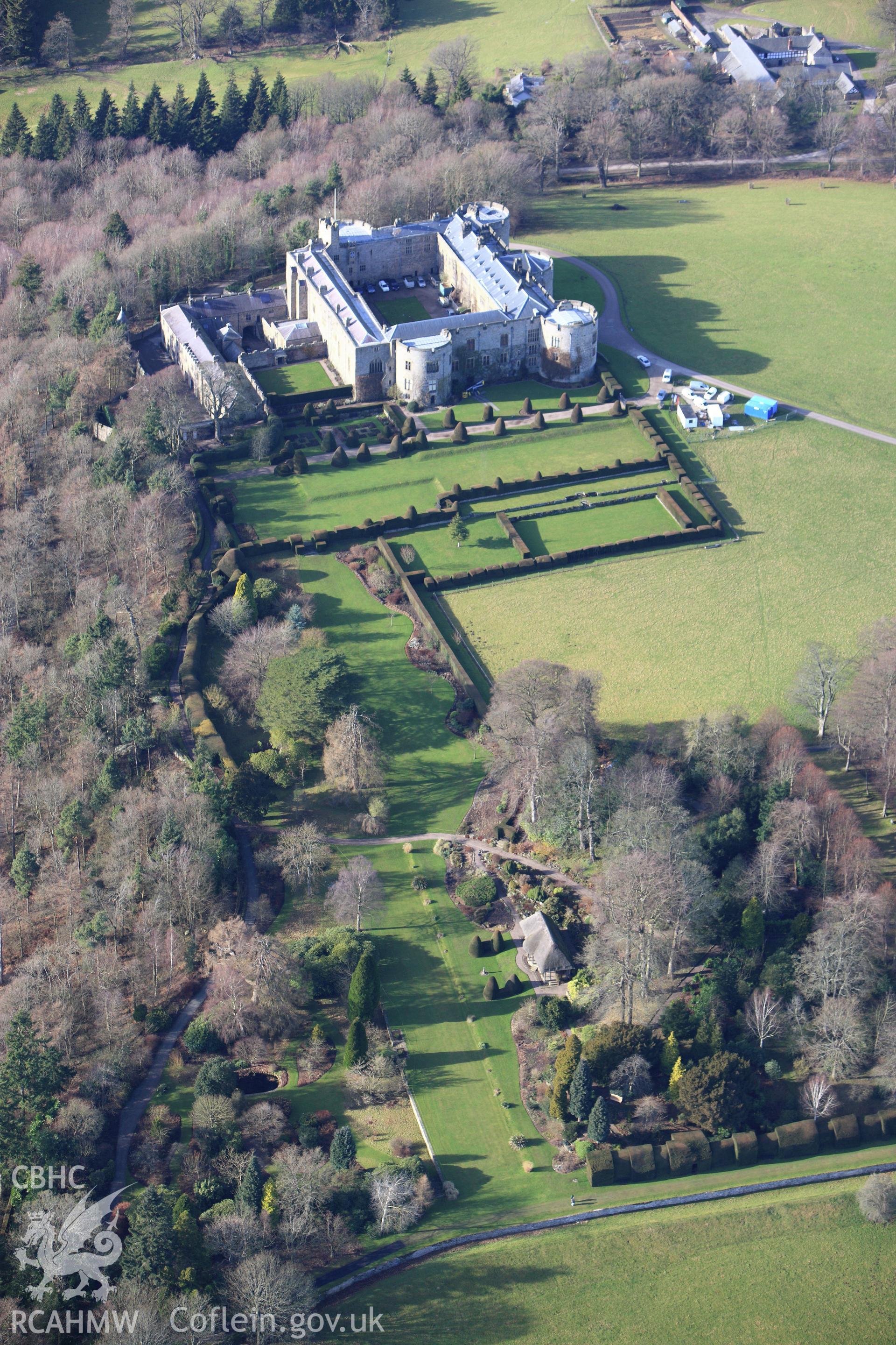 RCAHMW colour oblique photograph of Chirk Castle. Taken by Toby Driver on 08/02/2011.
