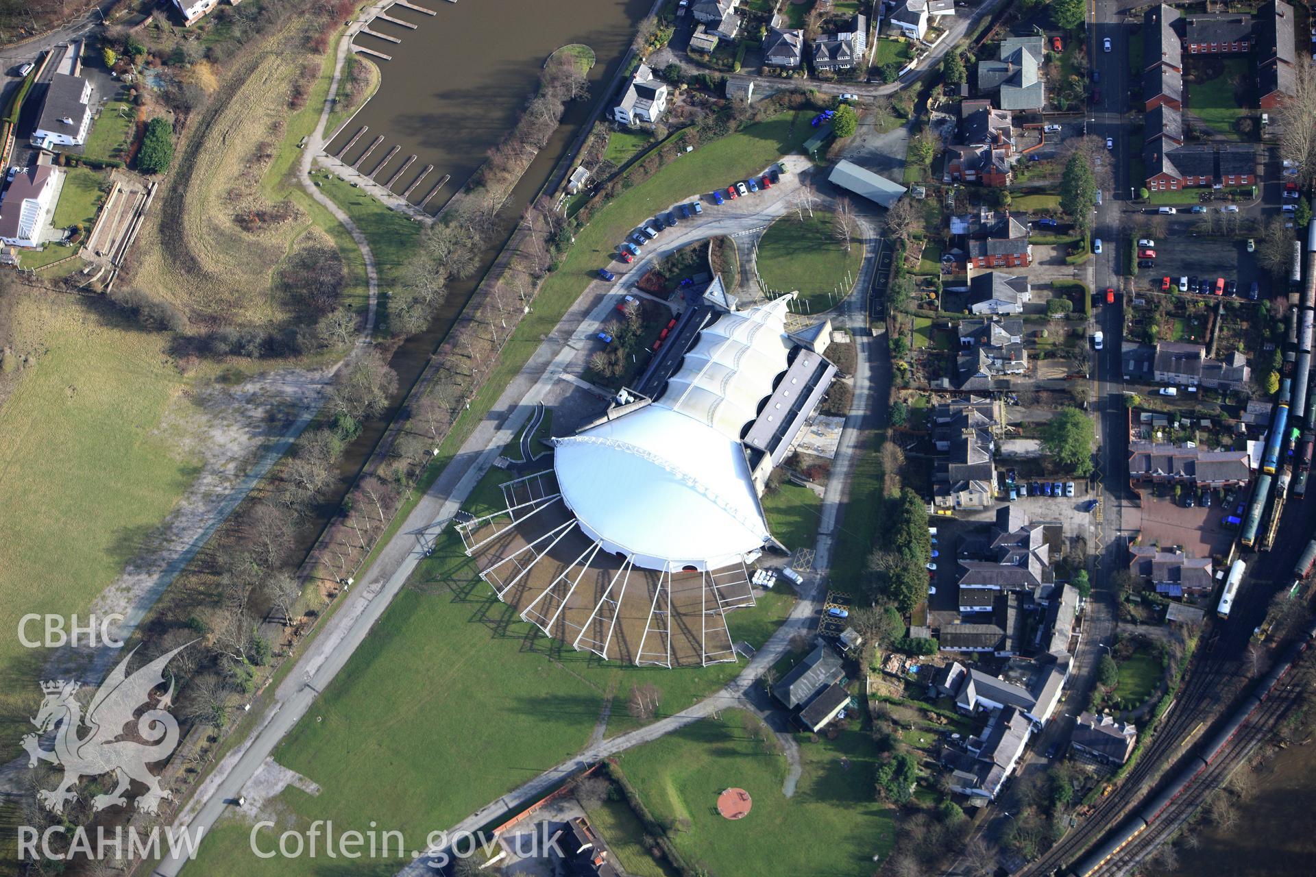 RCAHMW colour oblique photograph of Royal International Pavillion, Llangollen. Taken by Toby Driver on 08/02/2011.