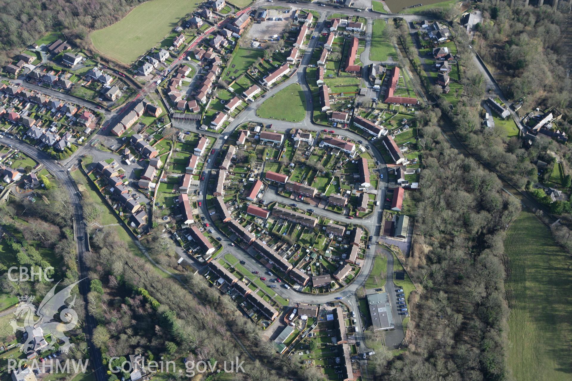 RCAHMW colour oblique photograph of Trevor, near Llangollen. Taken by Toby Driver on 08/02/2011.
