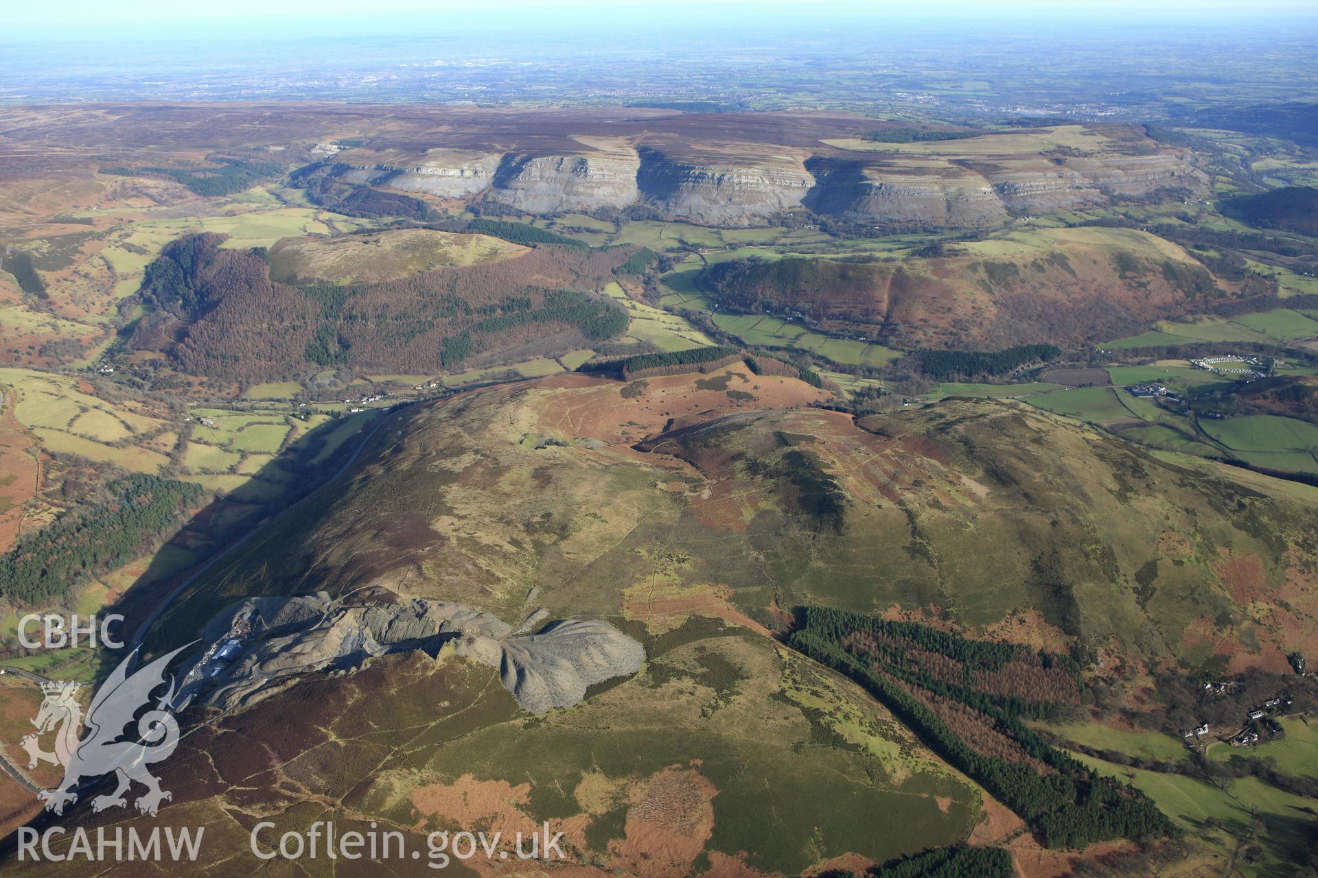 RCAHMW colour oblique photograph of Clogau slate quarry. Taken by Toby Driver on 08/02/2011.