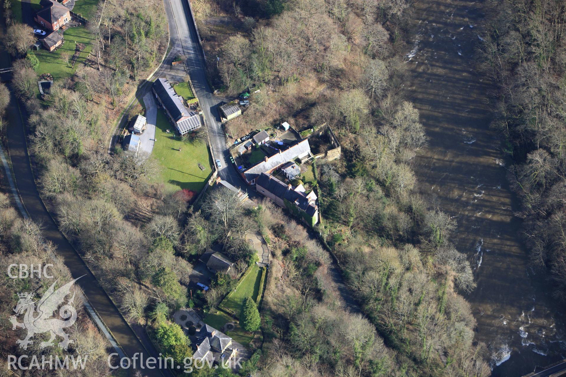 RCAHMW colour oblique photograph of Yr Hen Calvinistic Methodist Chapel. Taken by Toby Driver on 08/02/2011.