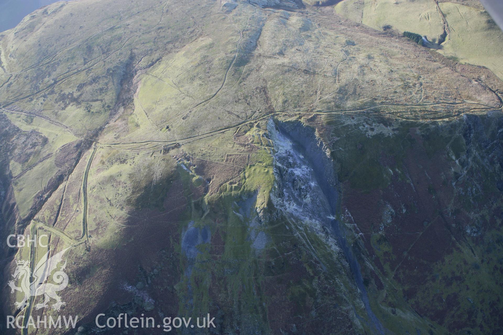 RCAHMW colour oblique photograph of Craig-Mwyn lead mine. Taken by Toby Driver on 08/02/2011.