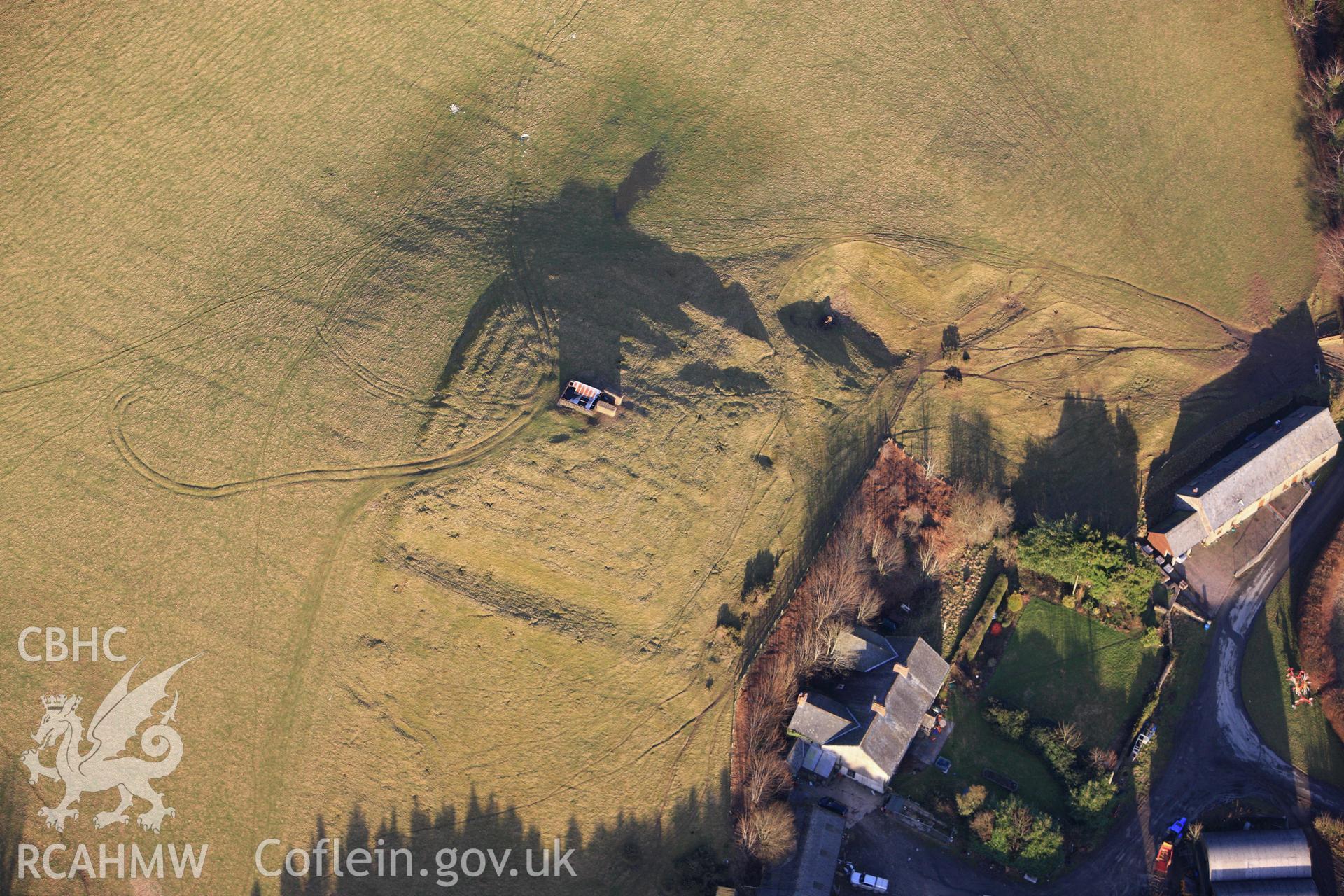 RCAHMW colour oblique photograph of Llwydiarth Hall Maze. Taken by Toby Driver on 08/02/2011.