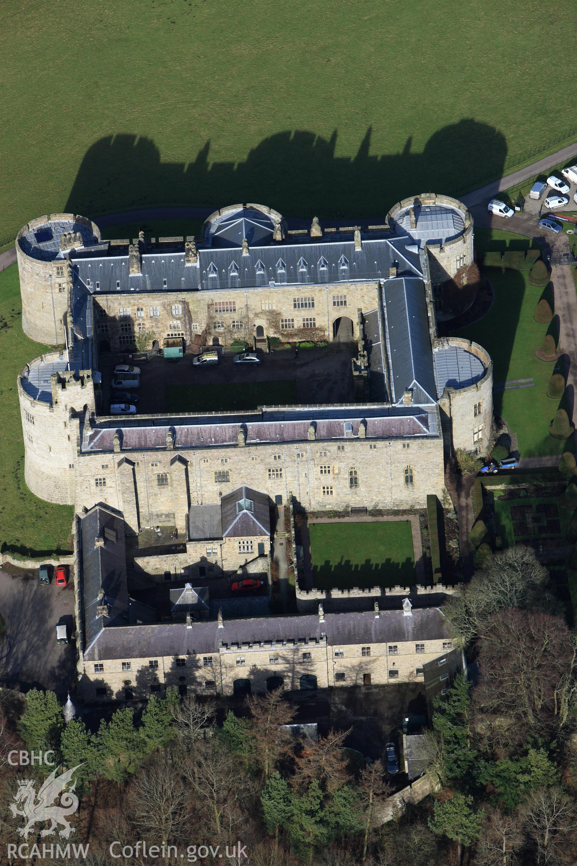 RCAHMW colour oblique photograph of Chirk Castle. Taken by Toby Driver on 08/02/2011.